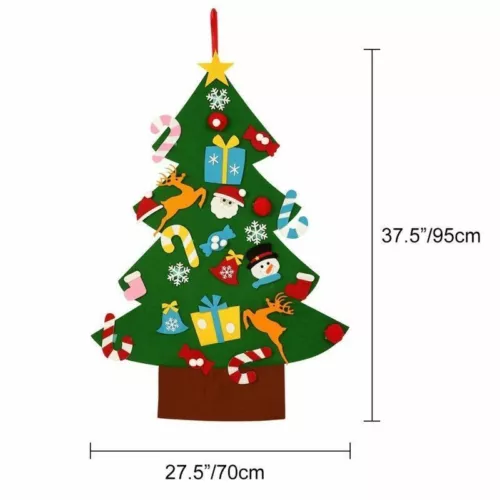 Kids DIY Felt Christmas Tree Set Xmas Gifts Xmas Wall Hanging Decor Art & Craft - Picture 4 of 7