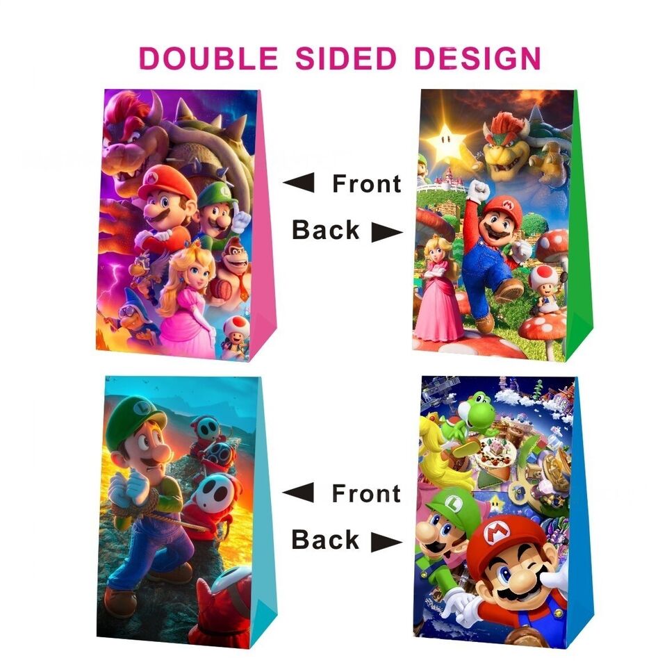 Super Mario Movie Paper Loot Bags 12 Pack - Costume Works AU