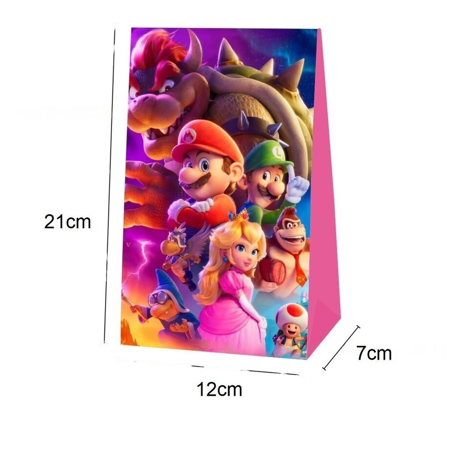 Super Mario Movie Paper Loot Bags 12 Pack - Costume Works AU