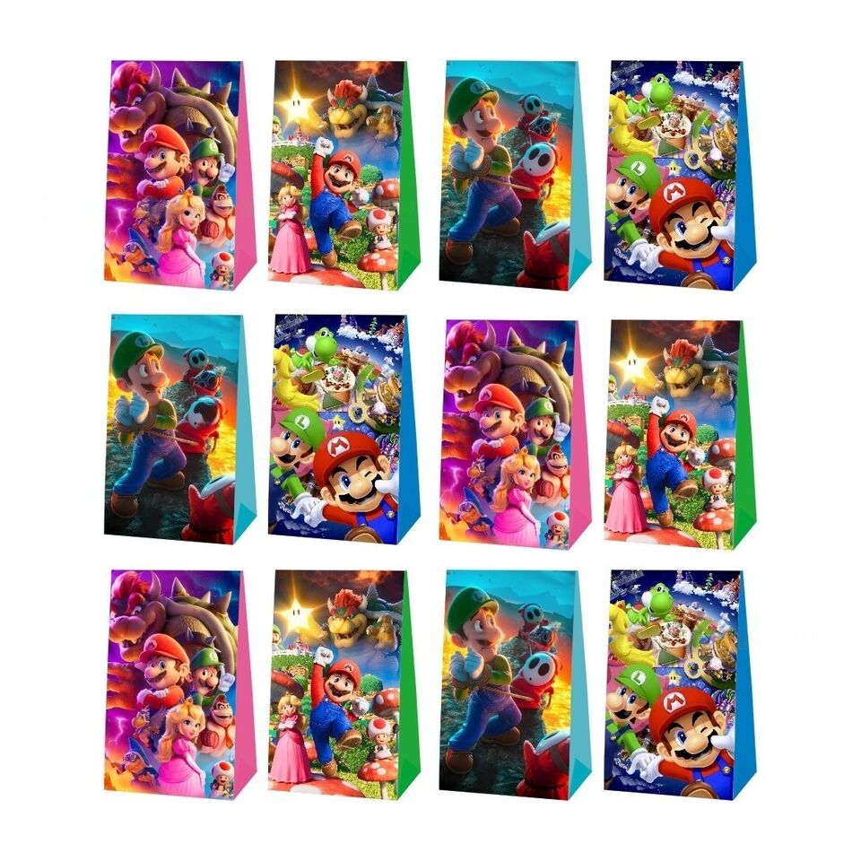 Super Mario Movie Paper Loot Bags 12 Pack - Costume Works AU