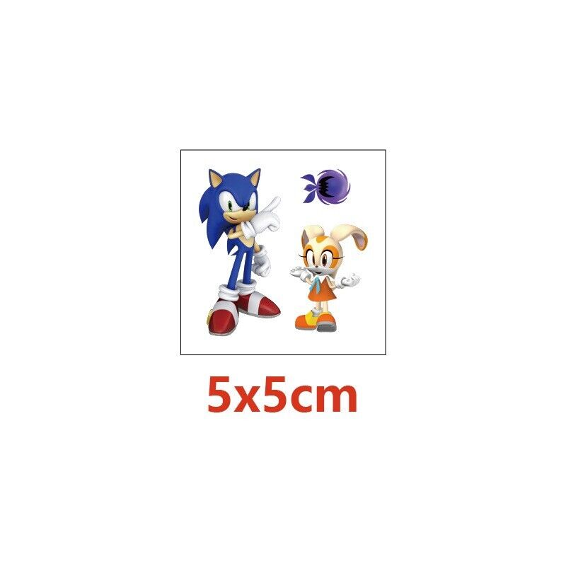 20PC Sonic the Hedgehog Kids Temporary Tattoo Stickers 5x5cm - Costume Works AU