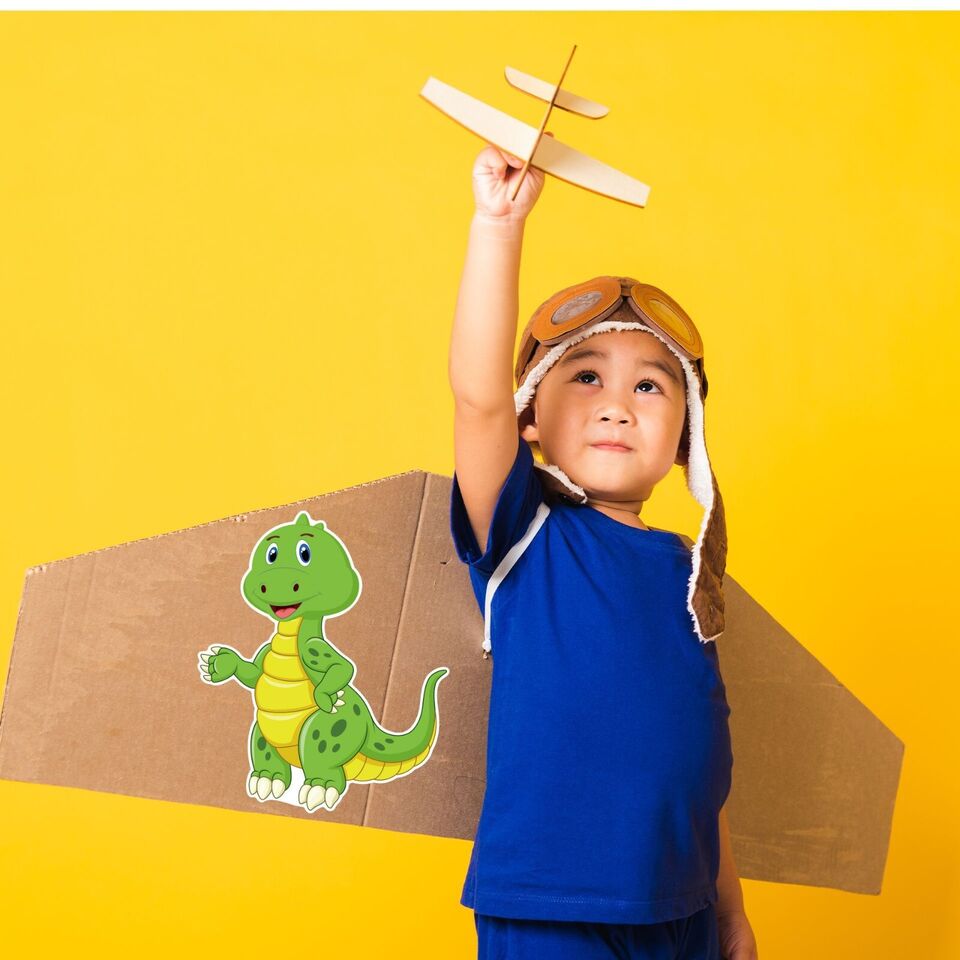 12PC Dinosaur Make a Face DIY Stickers - Costume Works AU