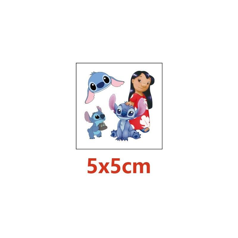 20PC Lilo & Stitch Kids Temporary Tattoo Stickers 5x5cm - Costume Works AU