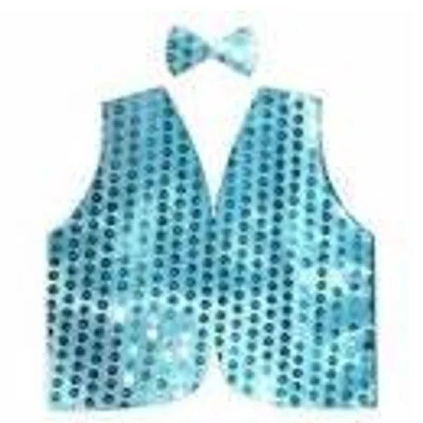 Adult Sequin Bow Tie & Vest Set-Costume Works AU