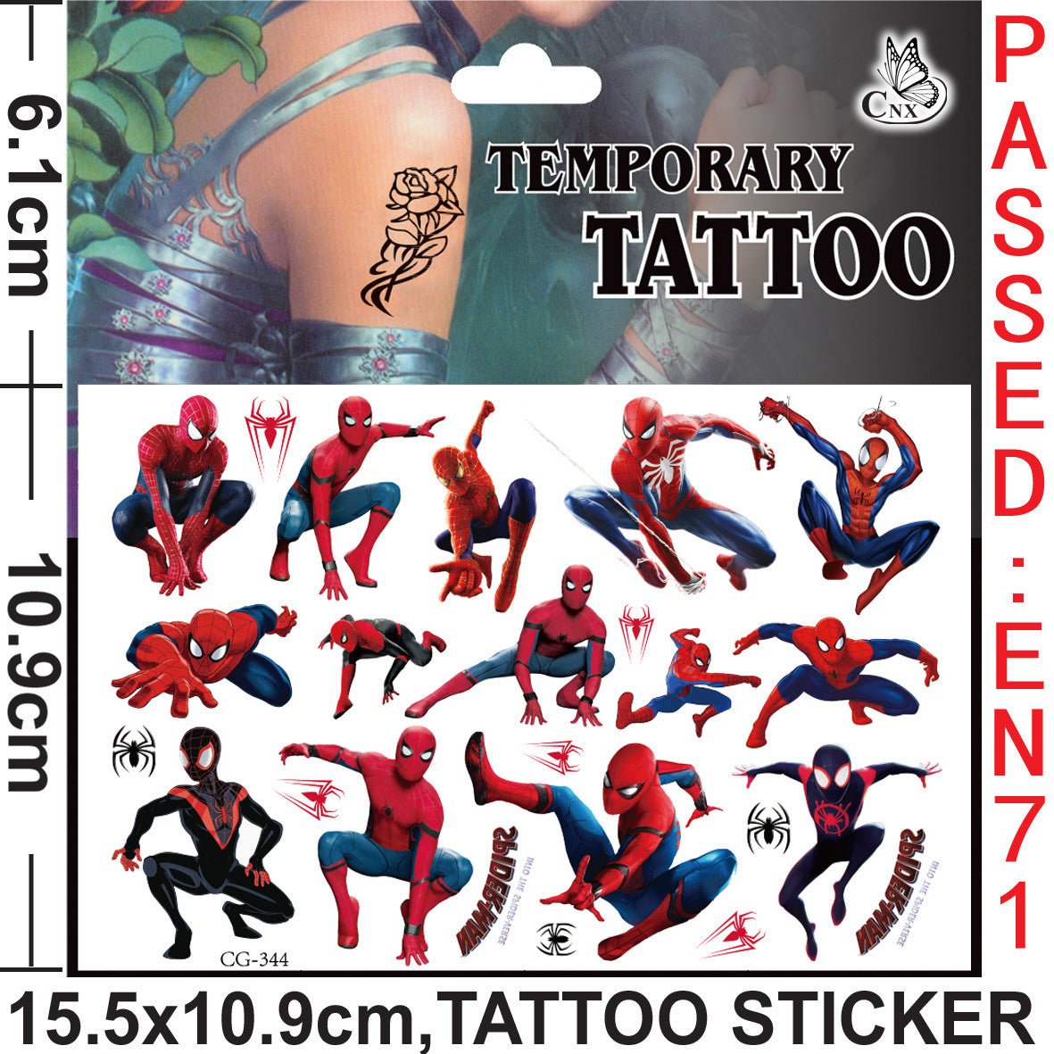 Spiderman Temporary Tattoo Stickers - Costume Works AU