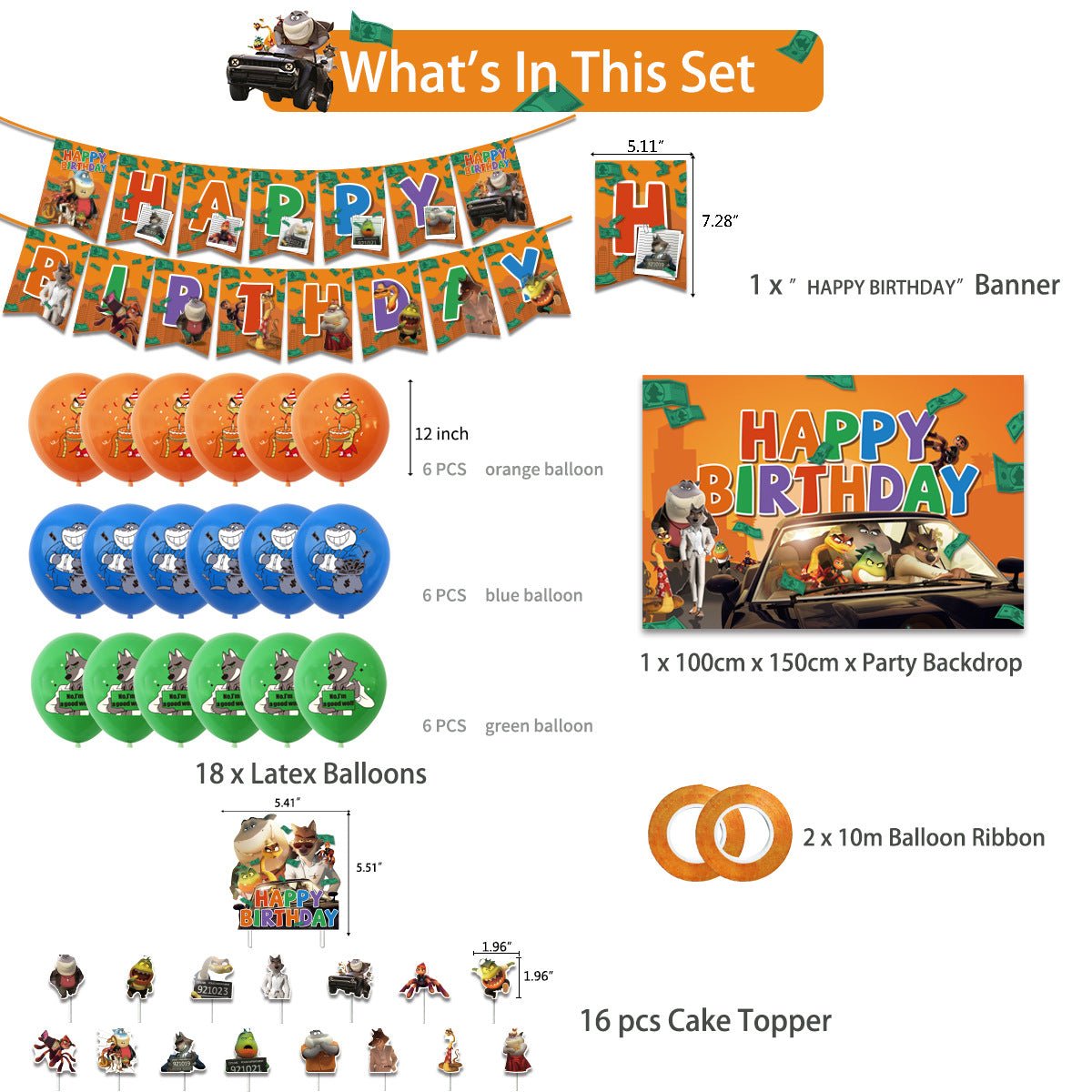 The Bad Guys Birthday Party Set - Costume Works AU