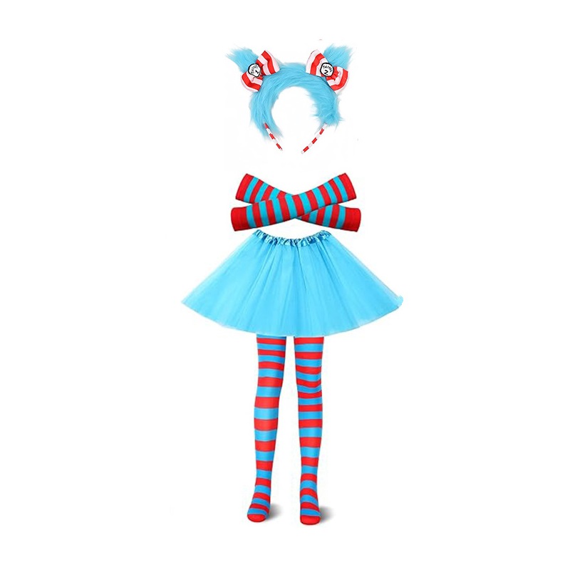 Dr Seuss Thing 1 Thing 2 Costume Accessory 4PC Set