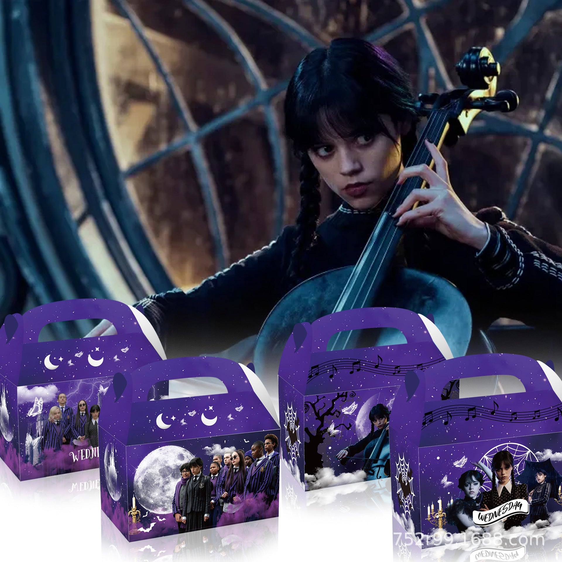 Wednesday Addams Party Favour Loot Boxes 12 Pack - Costume Works AU