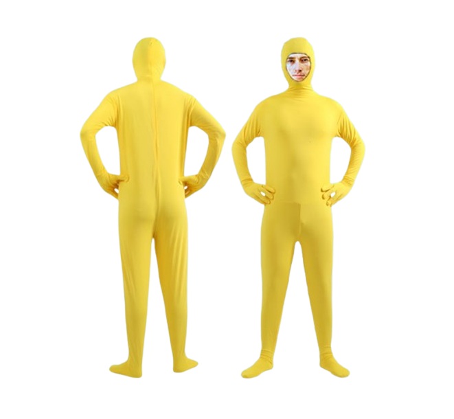 Kids Adults Open Face Invisible Man Costume Morph Suit Spandex Bodysuit