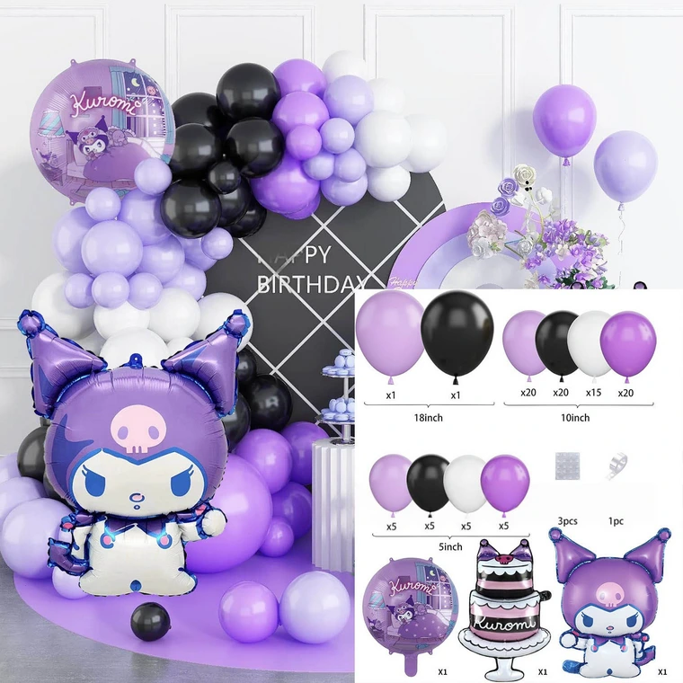 Kuromi Balloon Arch Garland Kit Purple