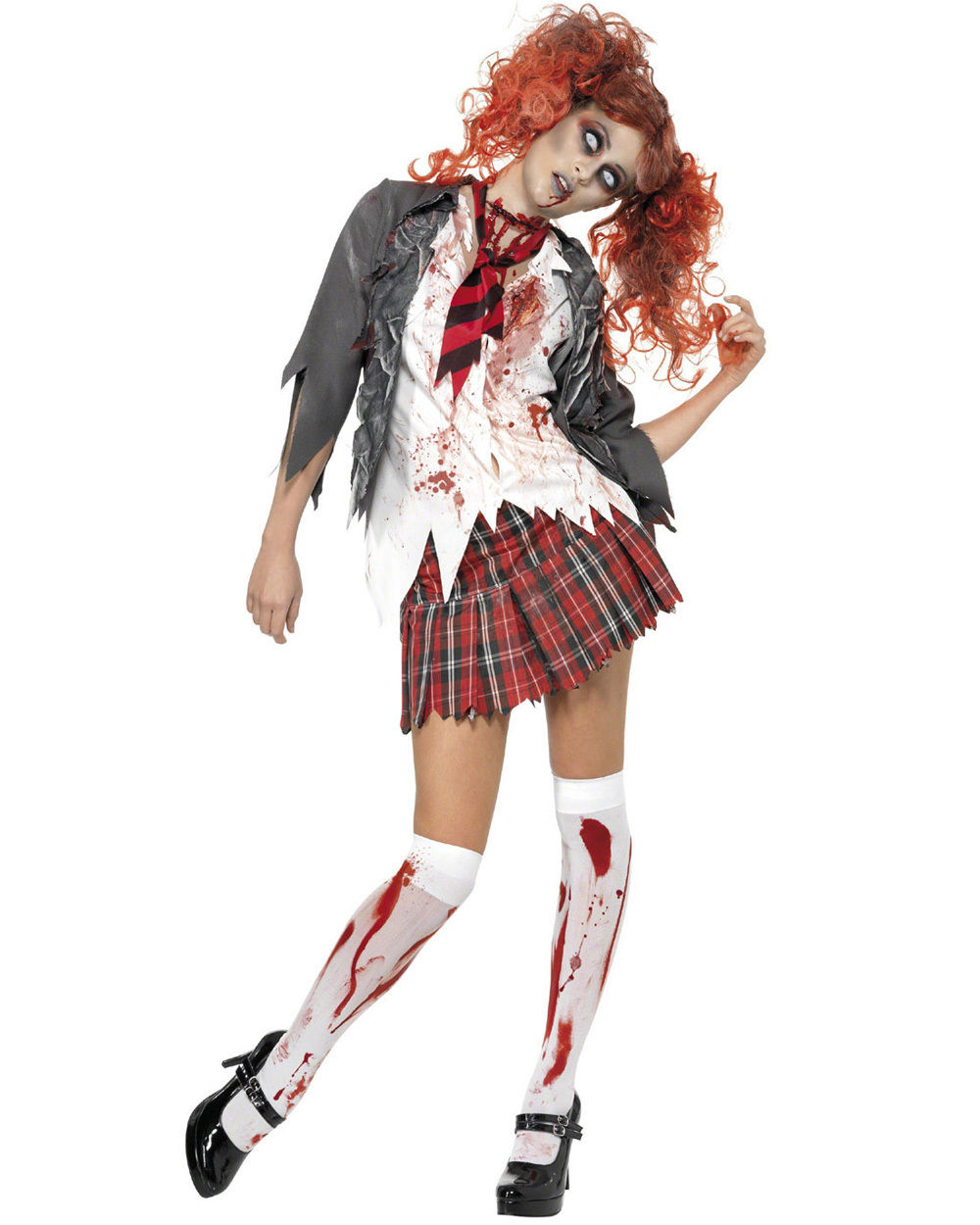Womens Halloween Zombie School Girl Costume-Costume Works AU