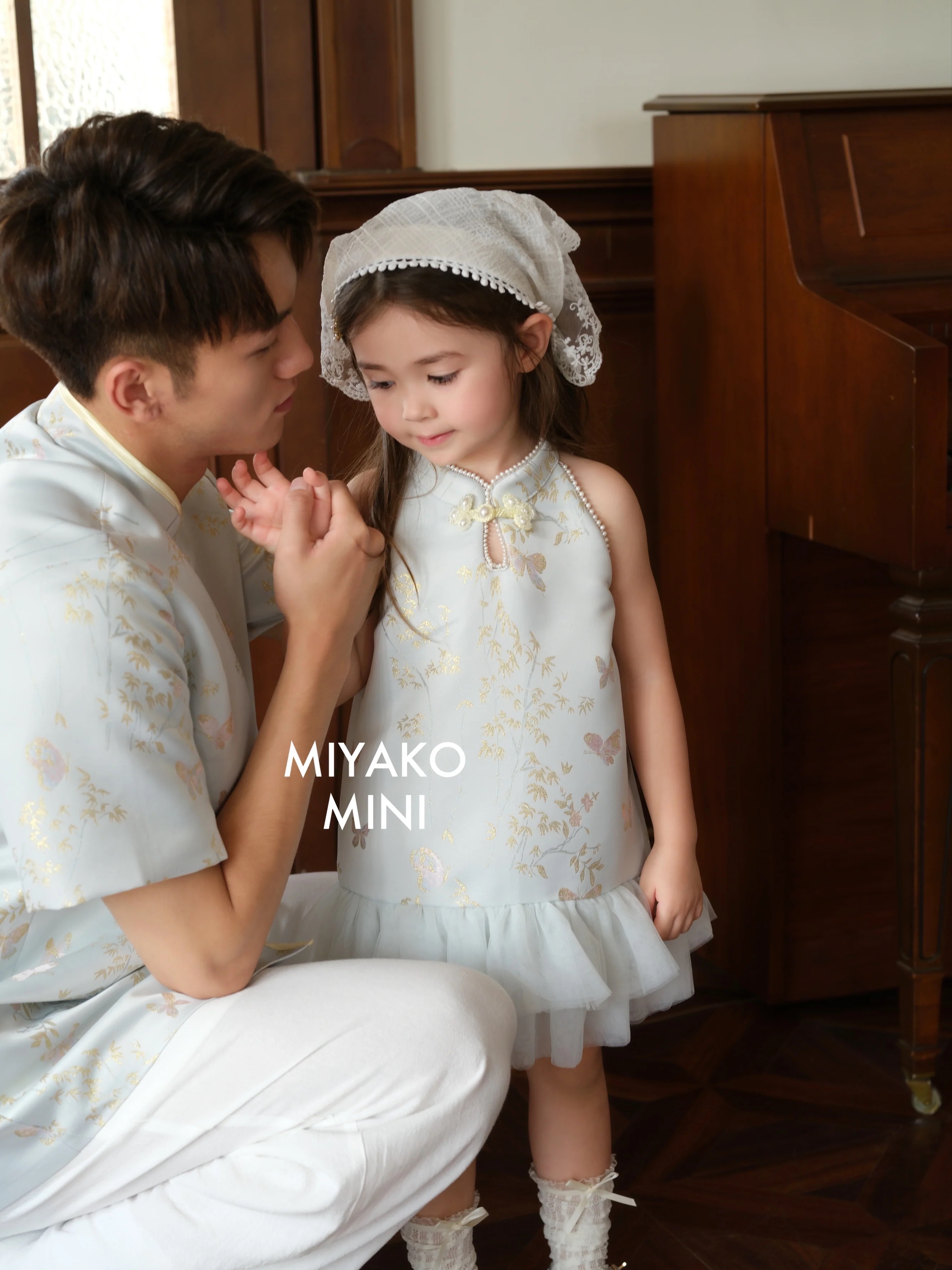 【Miyako-玲珑剔透】Butterfly Cheongsam Girl Dress 小女孩连身裙