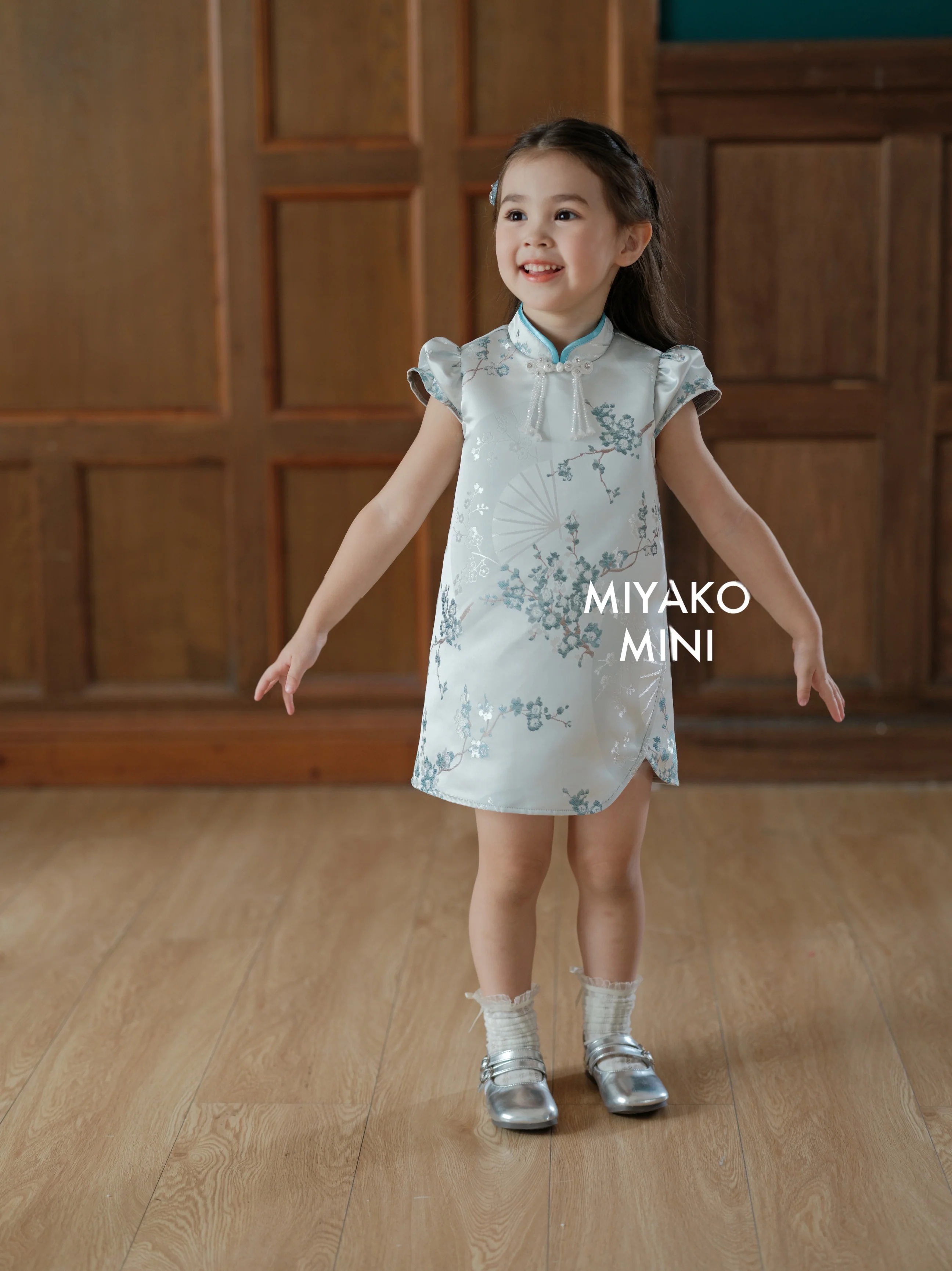 【Miyako-冰清玉洁】Jade Cheongsam Girl Dress 小女孩连身裙