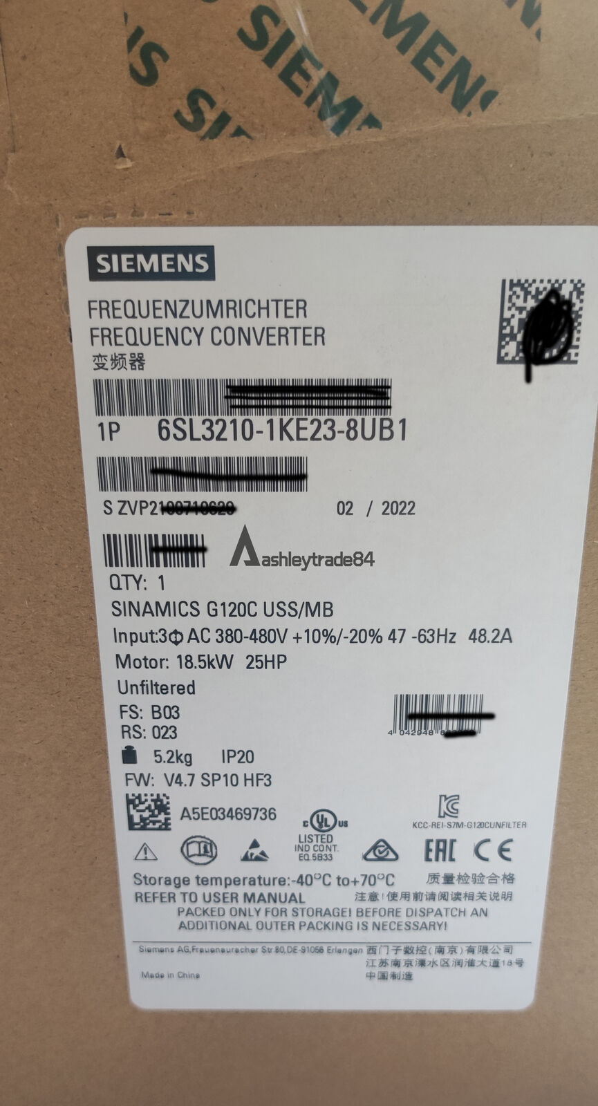 new-1pcs-siemens-6sl3210-1ke23-8ub1-6sl3-210-1ke23-8ub1 0