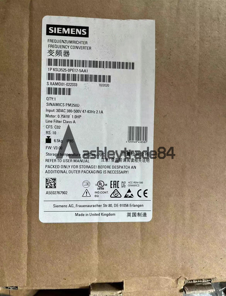 new-1pcs-siemens-power-module-6sl3525-0pe17-5aa1-6sl3-525-0pe17-5aa1 0