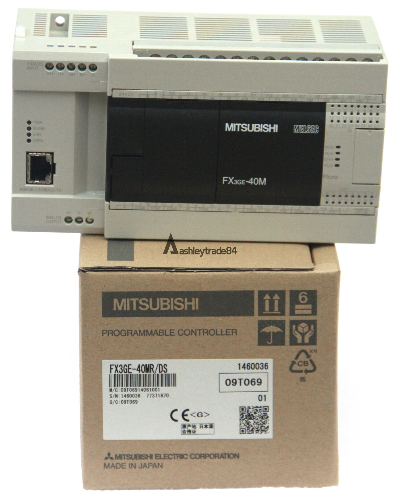 new-1pc-mitsubishi-plc-fx3ge-40mr-ds-dc24v-power-supply 0