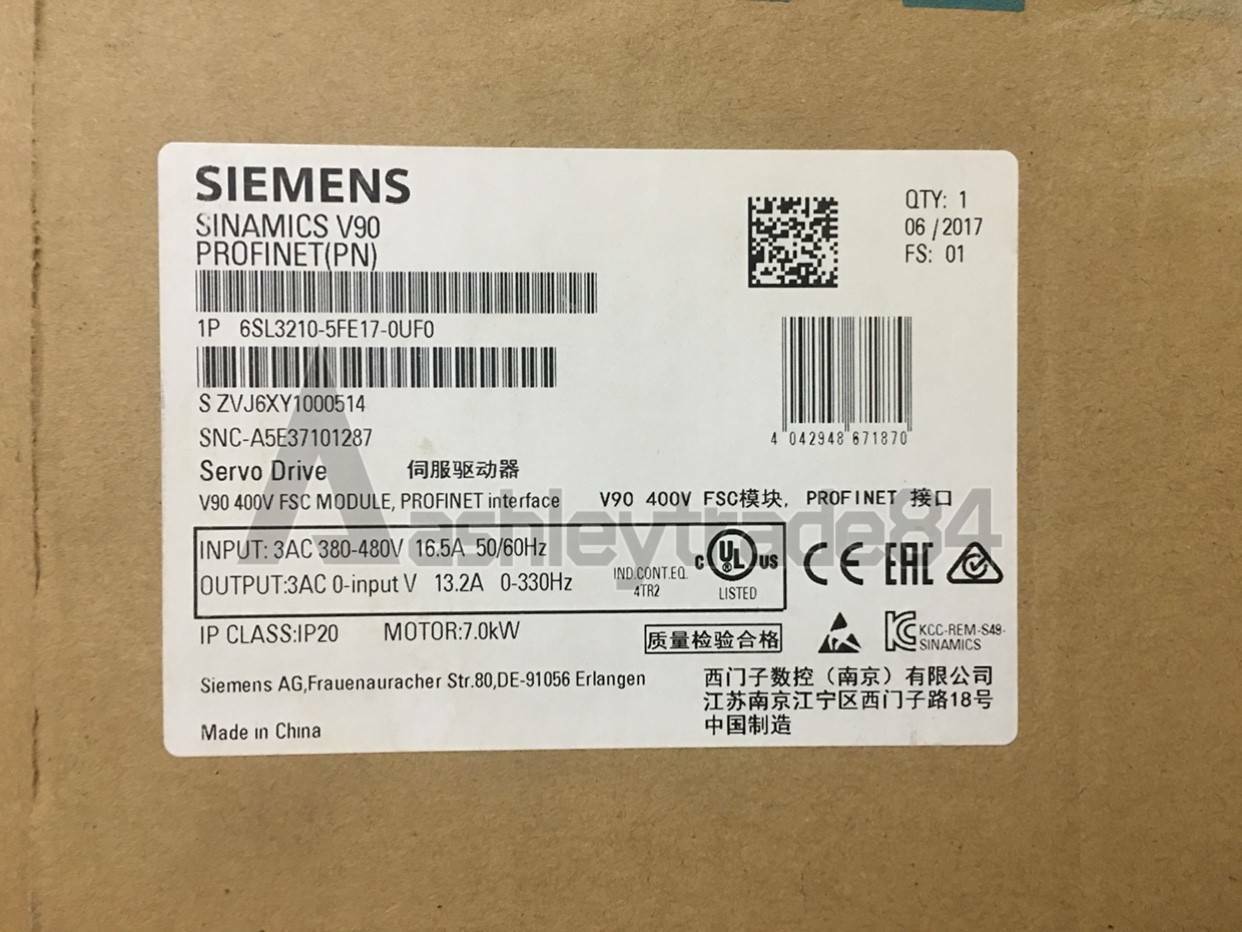 new-1pc-siemens-v90-servo-driver-7kw-6sl3210-5fe17-0uf0 0