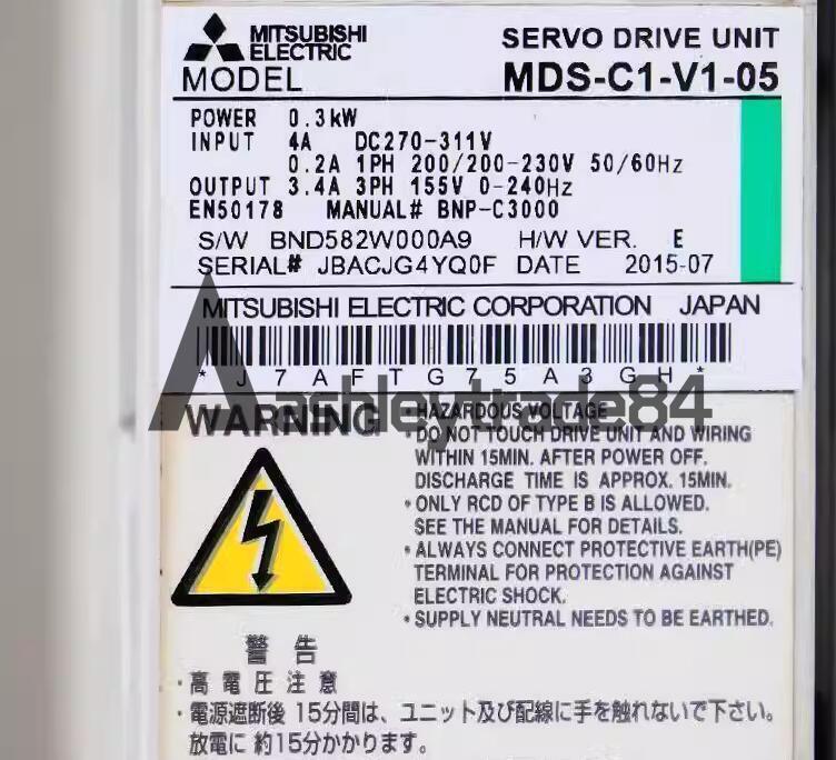 new-1pcs-mitsubishi-mds-c1-v1-05-servo-driver-mdsc1-v1-05-mdsc1v105 0