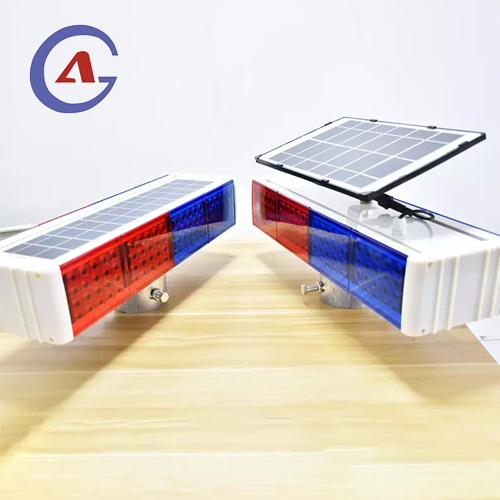 Red Blue Solar Flashing Traffic Warning Light