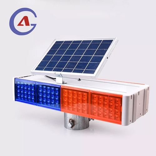 Red Blue Solar Flashing Traffic Warning Light