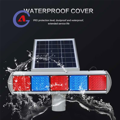 Red Blue Solar Flashing Traffic Warning Light