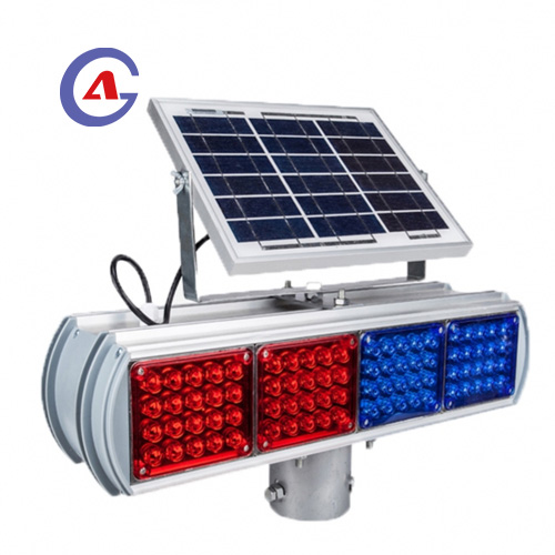 Red Blue Solar Flashing Traffic Warning Light