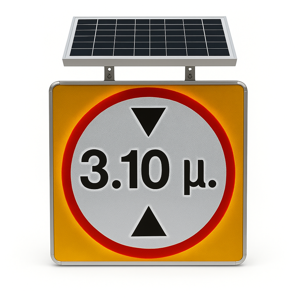 GUANGAN Custom-Size Solar Powered LED Height Limit Traffic Signboard Reflective Aluminum Road Construction Equipment Standing Type