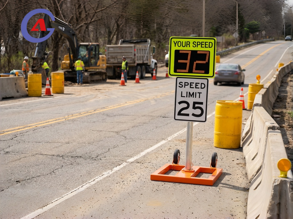 Portable Solar-Powered LED Radar Speed Display Sign with Driver Feedback for School Zones
