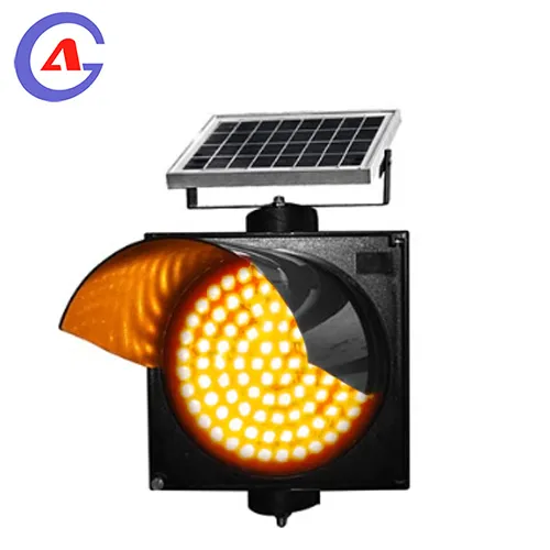 Solar LED Amber Flashing Traffic Warning Light