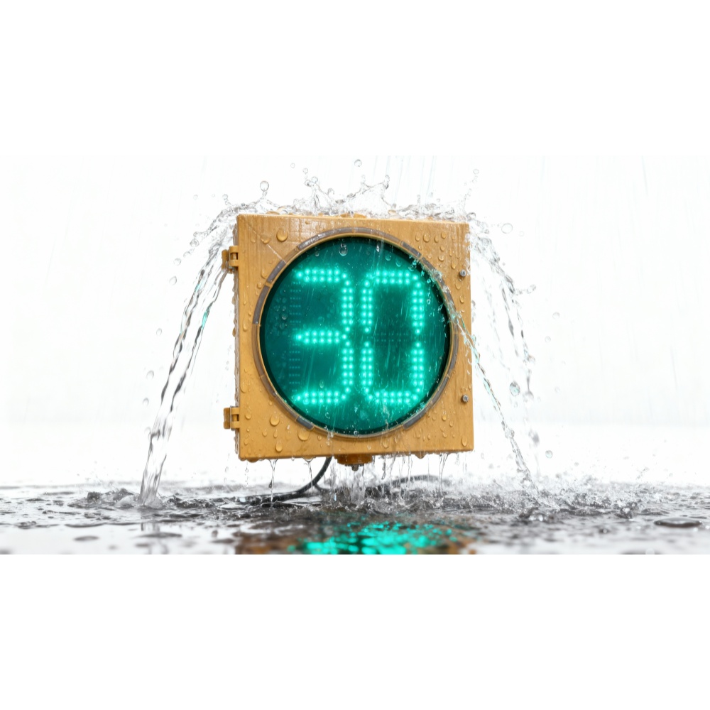400mm Traffic Countdown Timer Signal Ultra Bright Yellow 12V Solar Mains Powered Outdoor Display Real Time Numbering Main Road