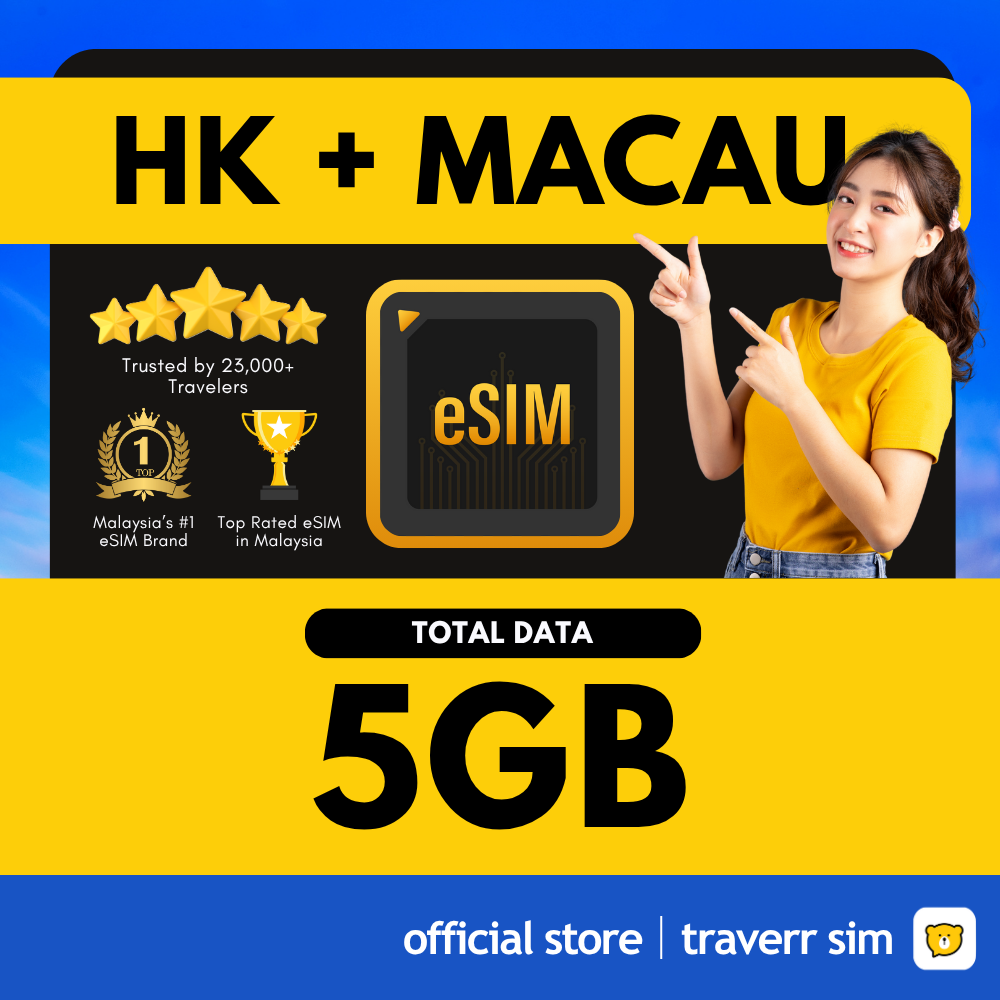 Hong Kong + Macau Travel eSIM - 5G Speed 🔥