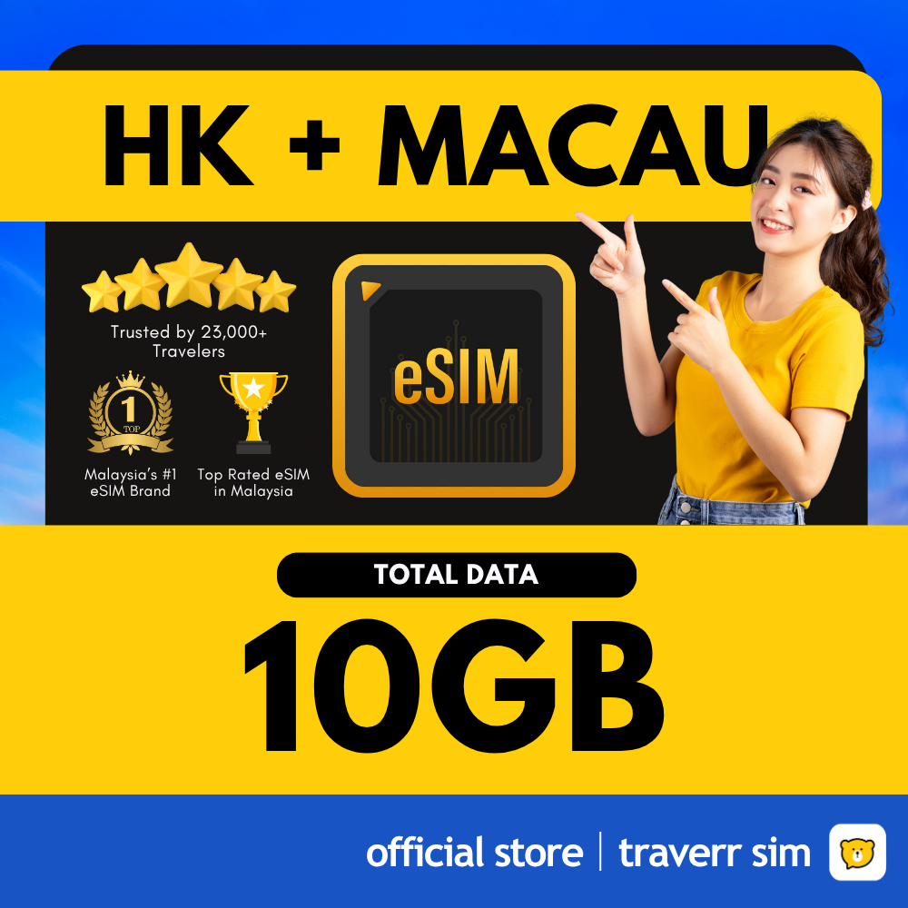 Hong Kong + Macau Travel eSIM - 5G Speed 🔥
