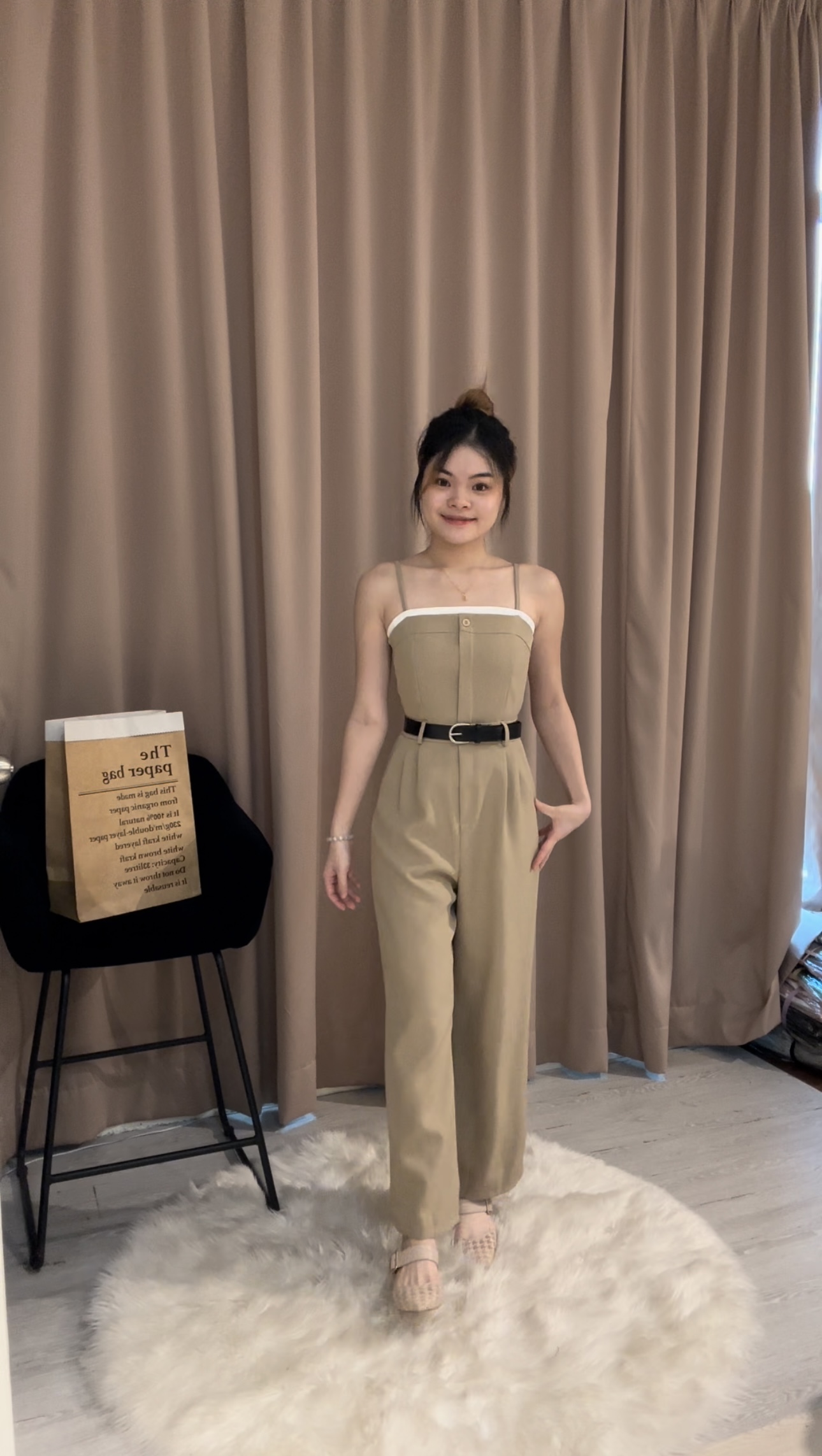 高品质休闲吊带连体长裤😍 