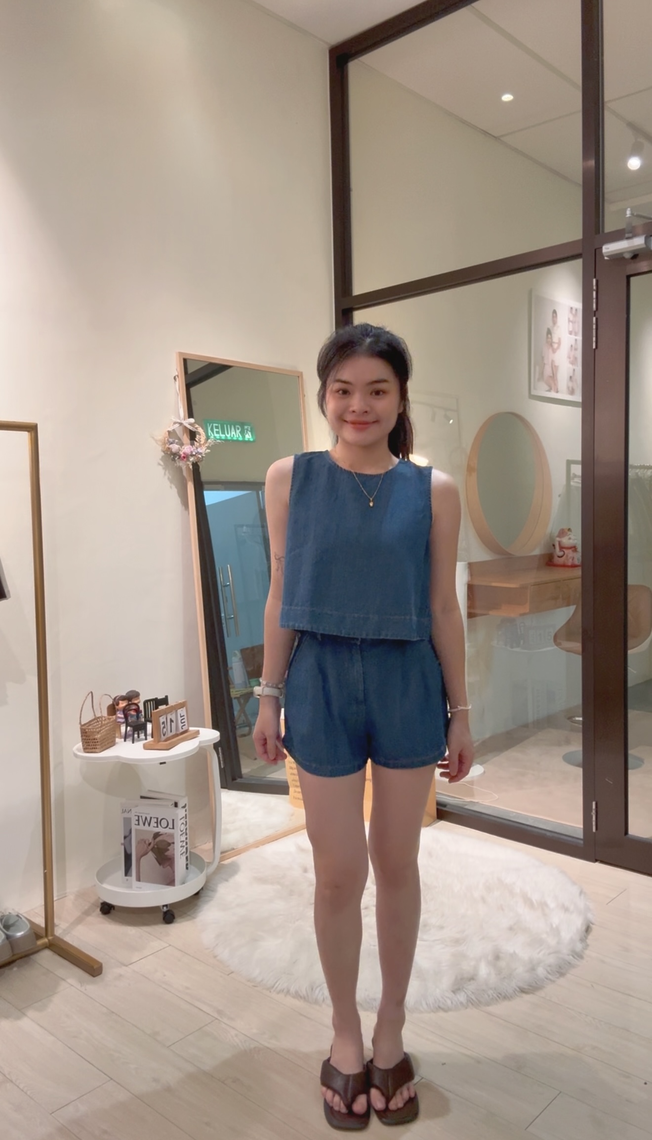韩系简约休闲无袖牛仔套装🌸 