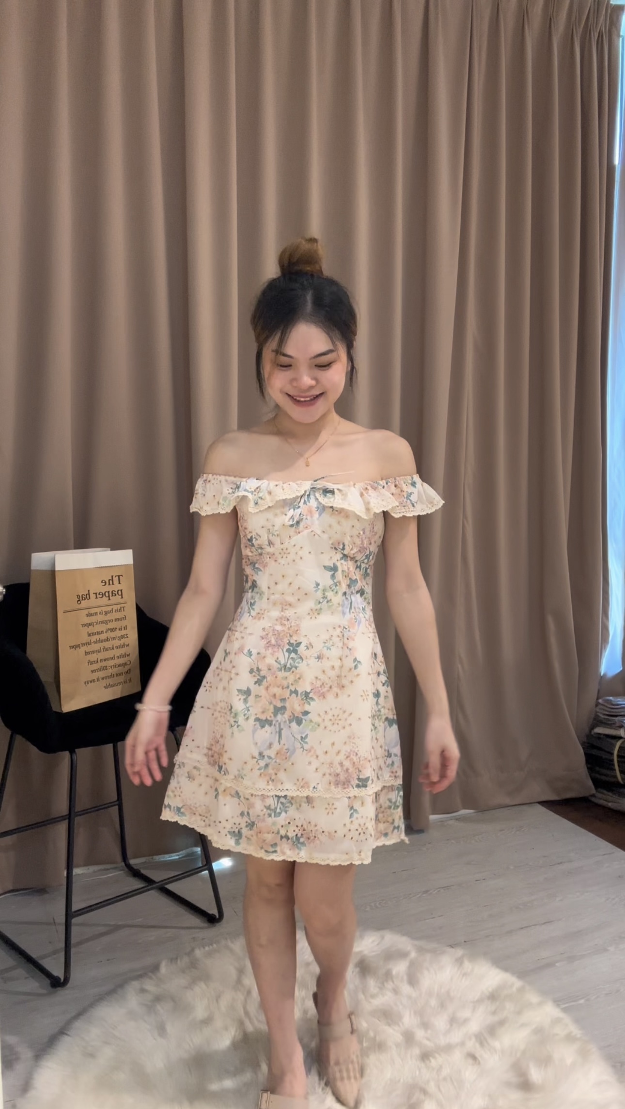 法式气质同花连衣裙😍 