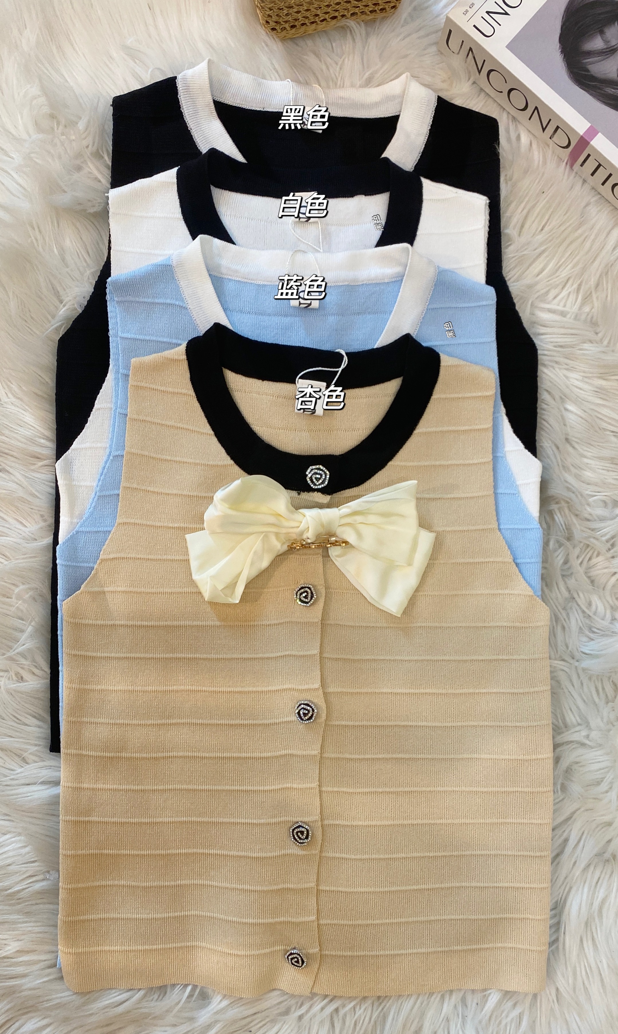 高品质法式针织蝴蝶结上衣😍 
