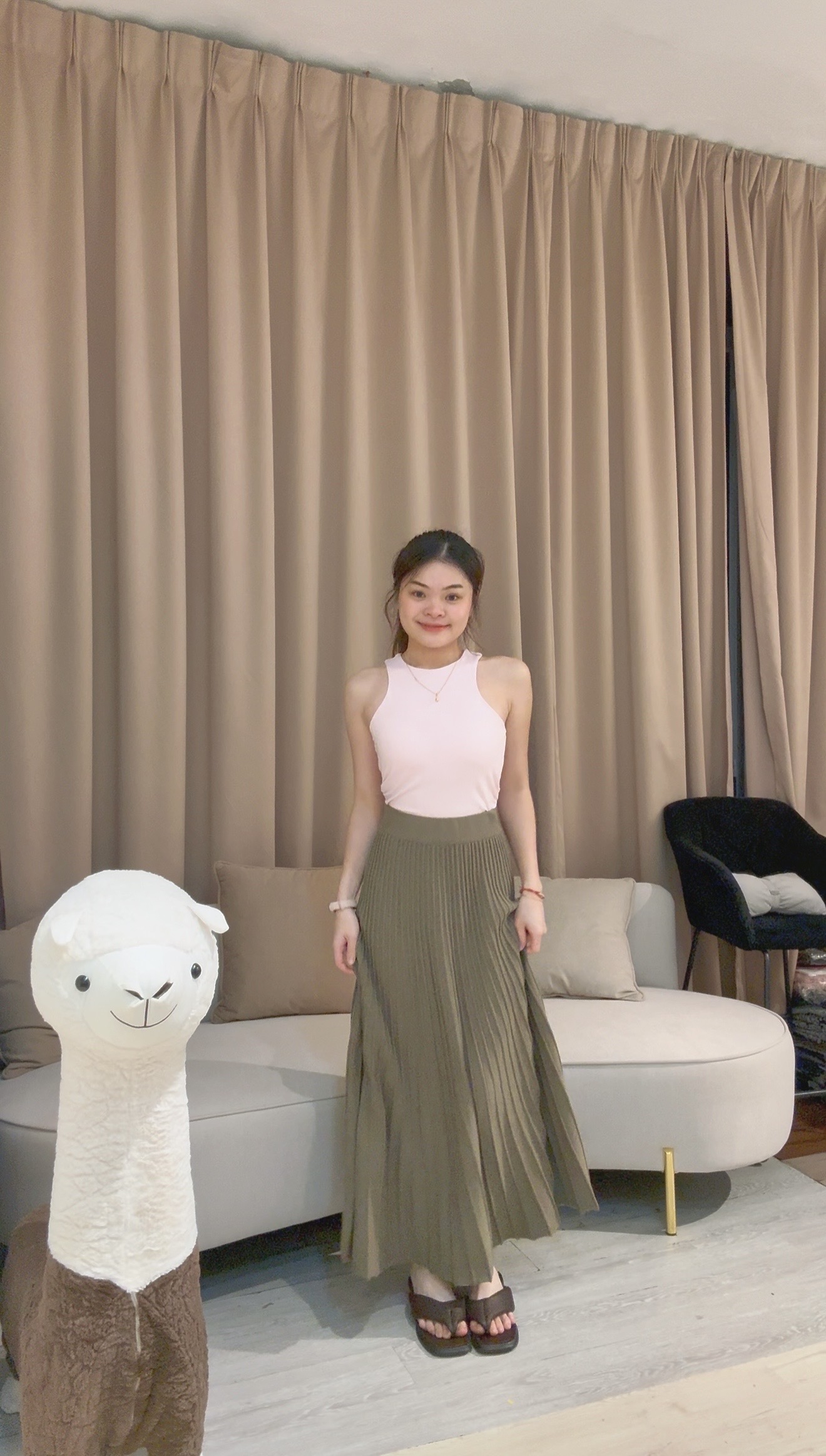 纯欲风甜美修身自带胸垫背心💗 