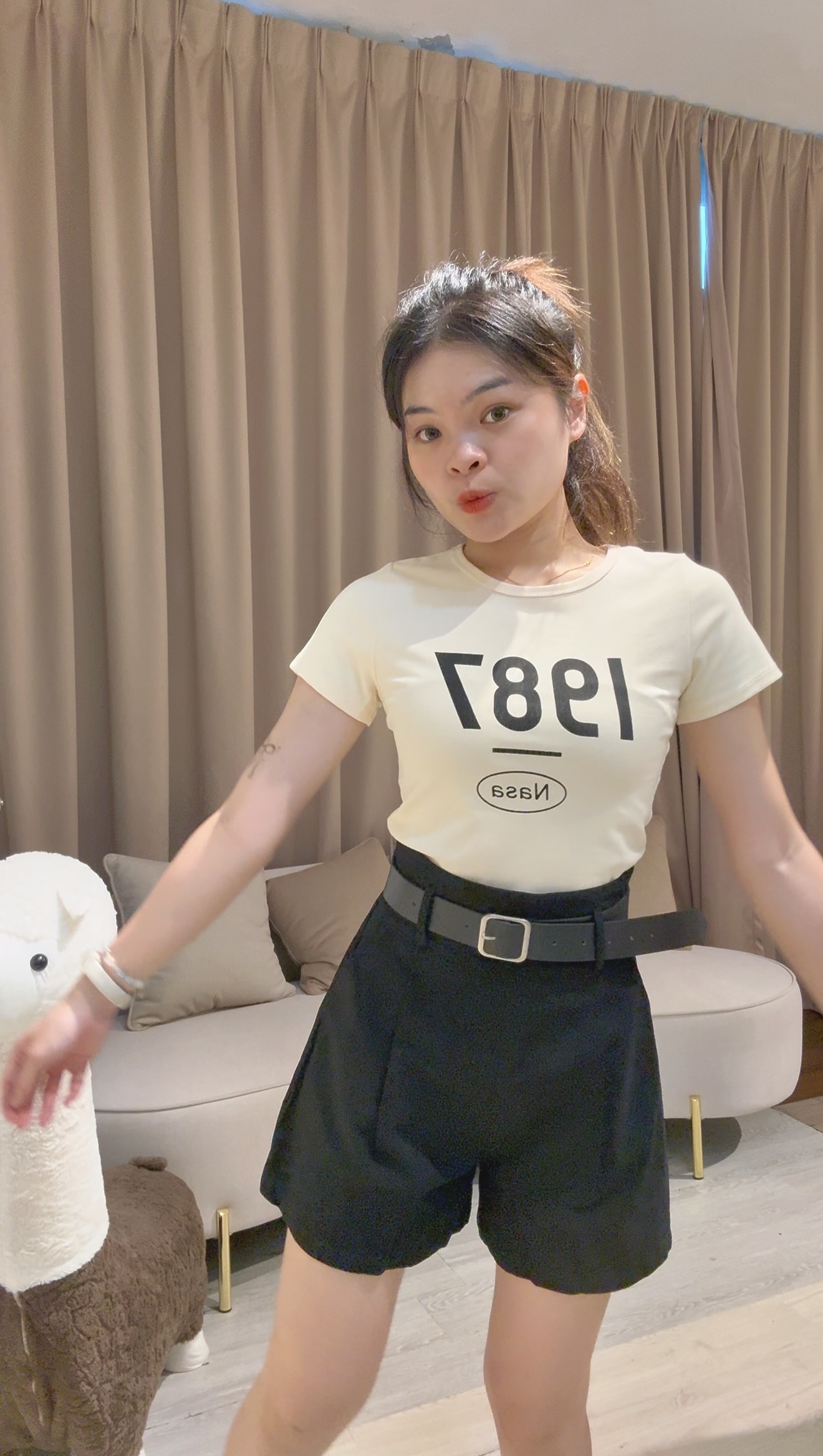 韩系棉麻老钱风4分裤❤️ 