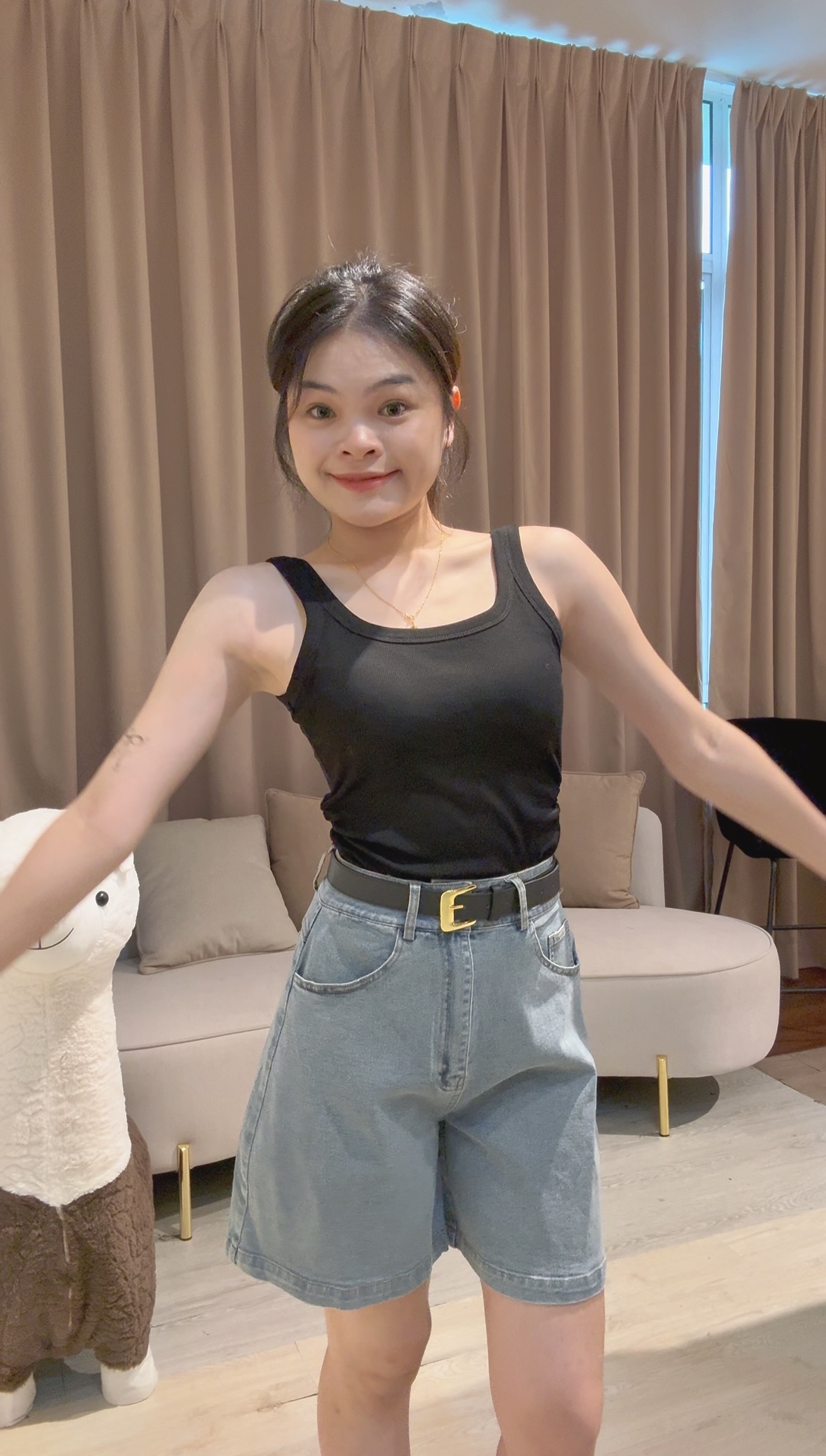 韩系显瘦设计百搭牛仔4分裤❤️ 