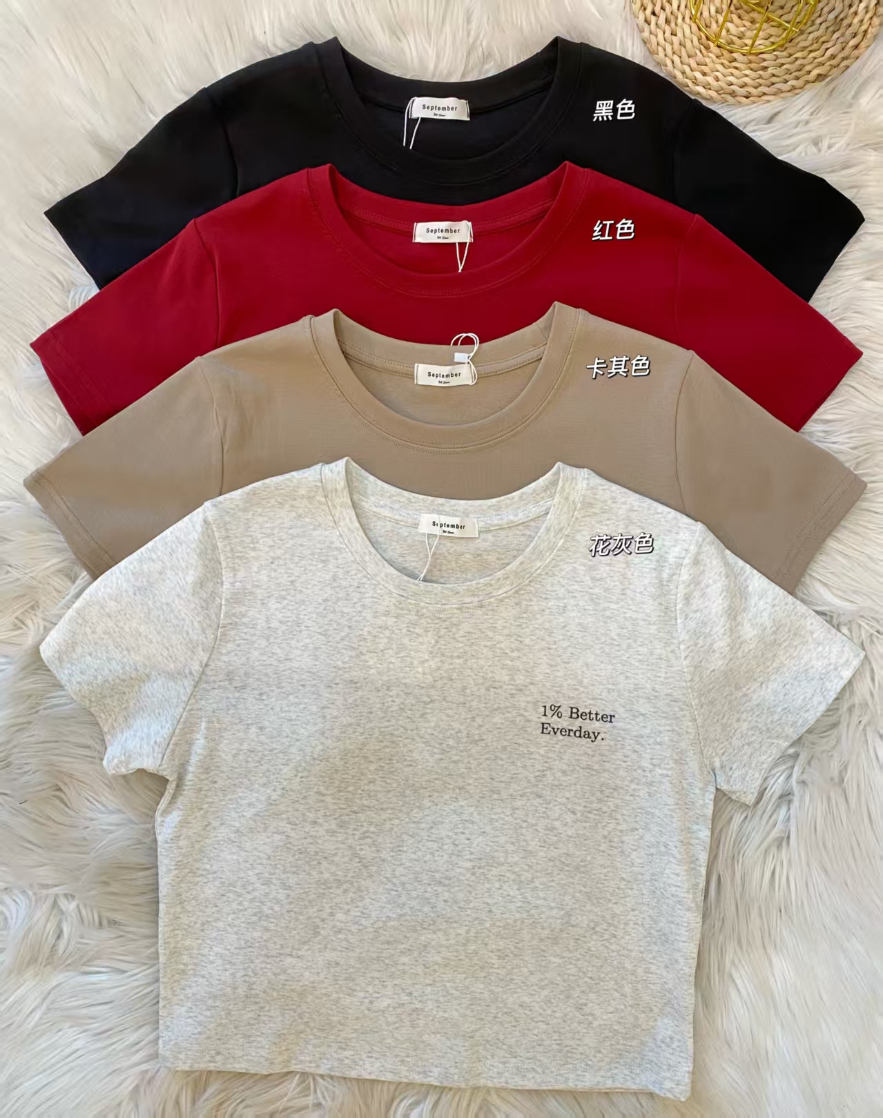 韩系气质百搭印花字母短板上衣💗 