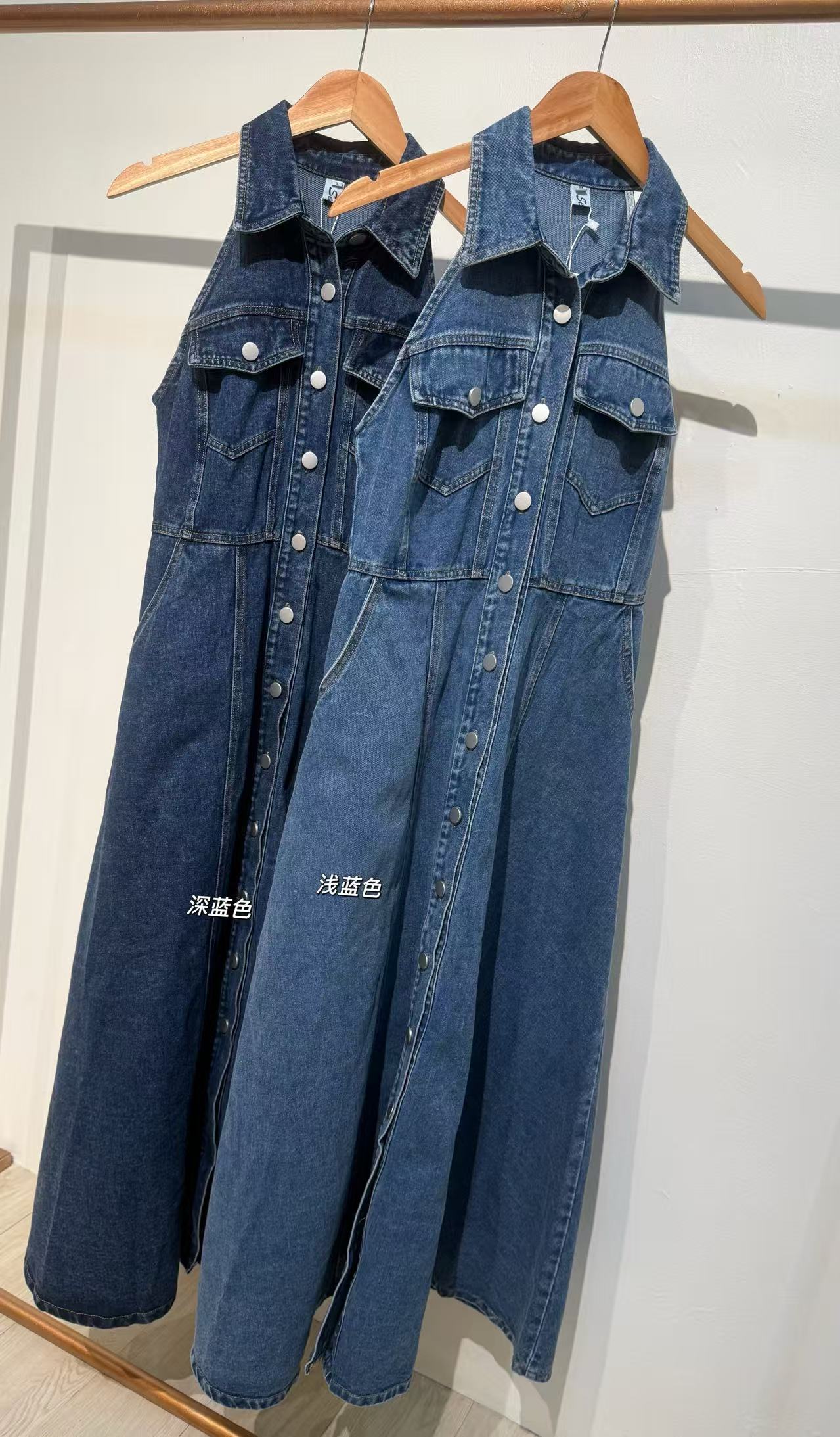 韩系时尚简约牛仔连衣裙💗 