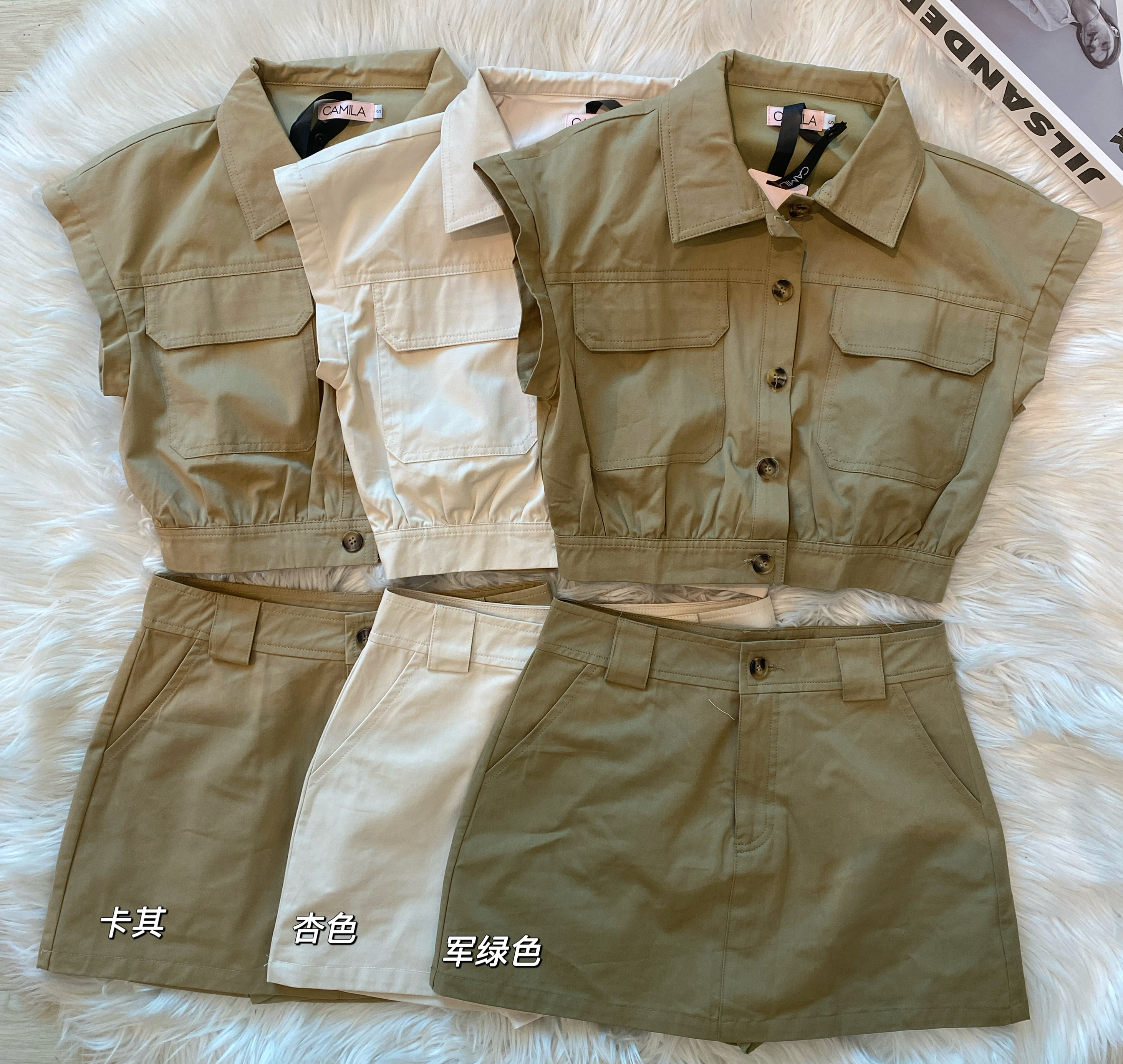  韩系翻领工装洋气套装💗 