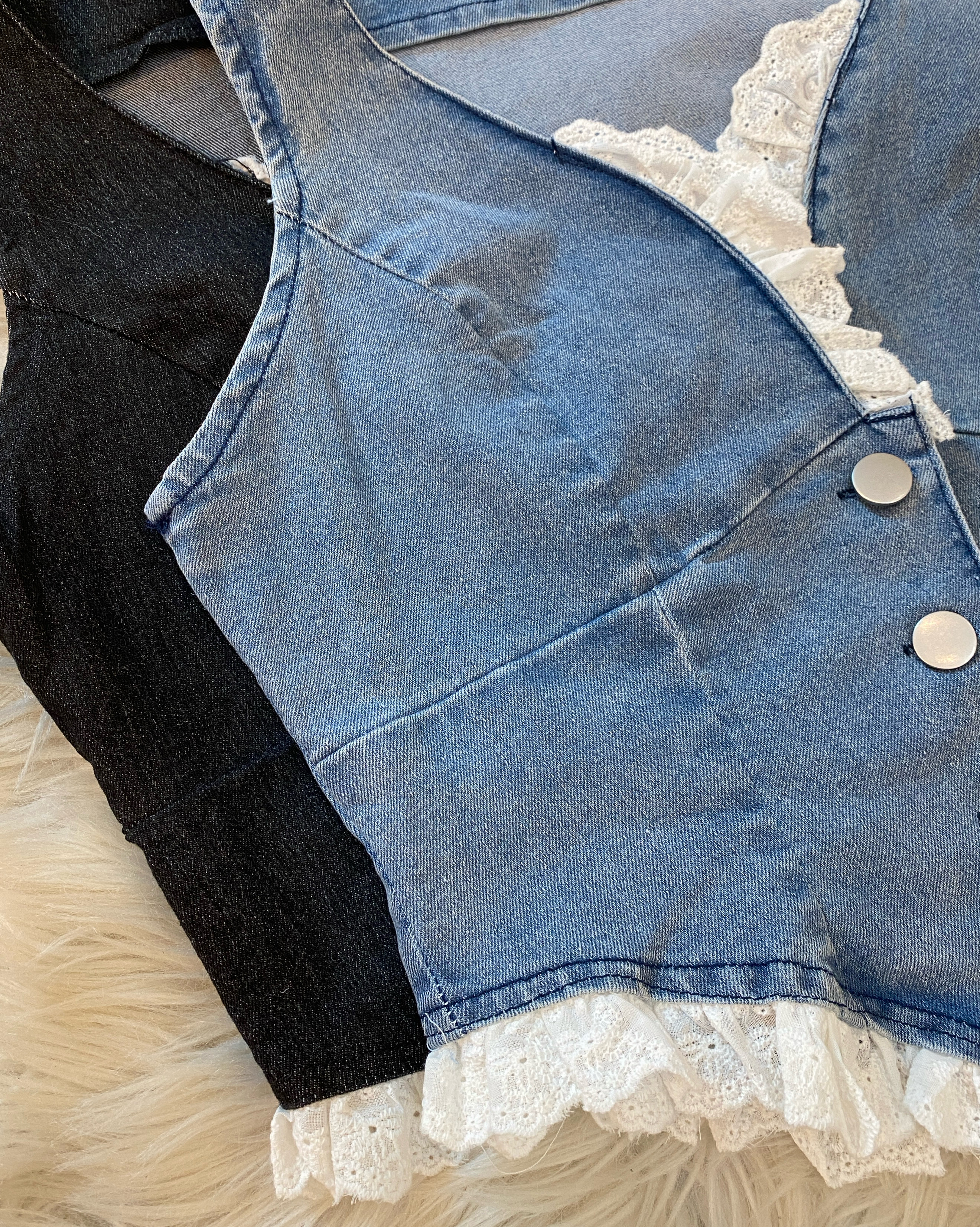 法式甜美牛仔马甲设计上衣🤩 