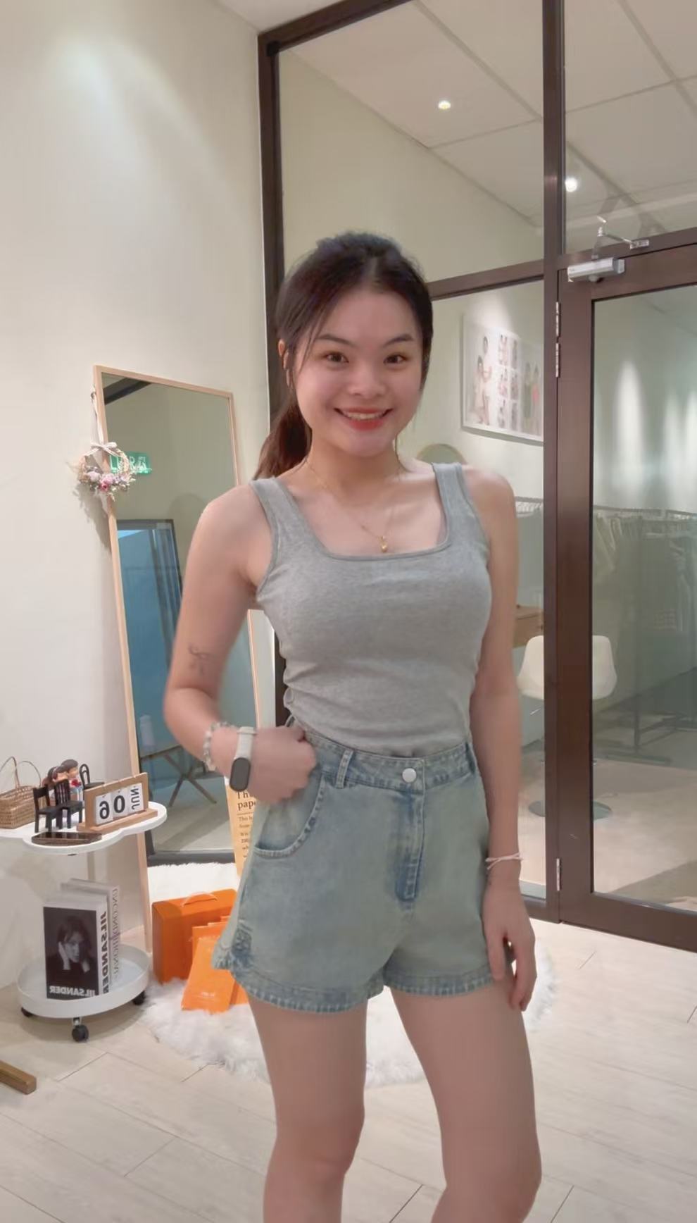 欧美百搭高腰牛仔短裤✨ 