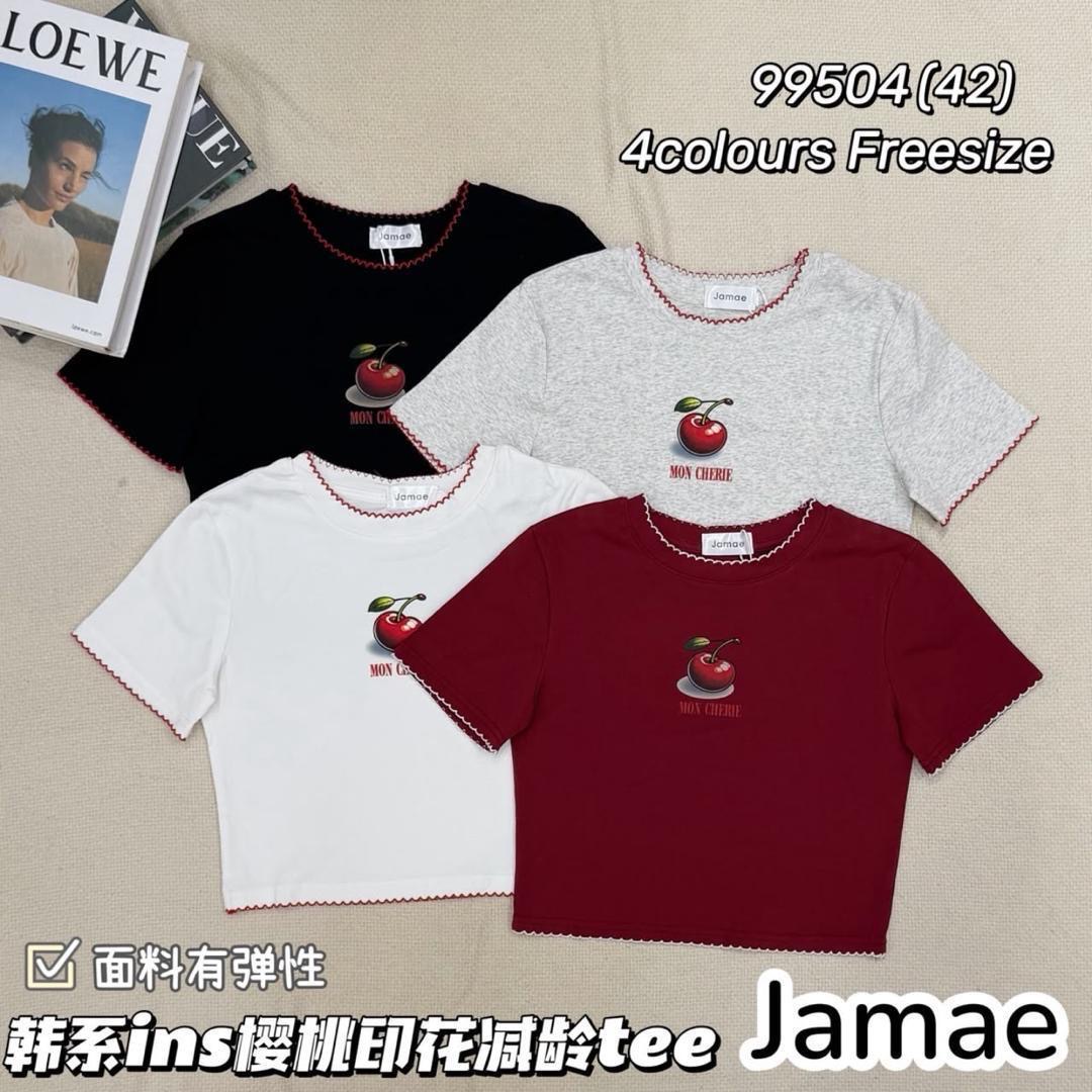 韩系樱桃印花减龄上衣❤️ 