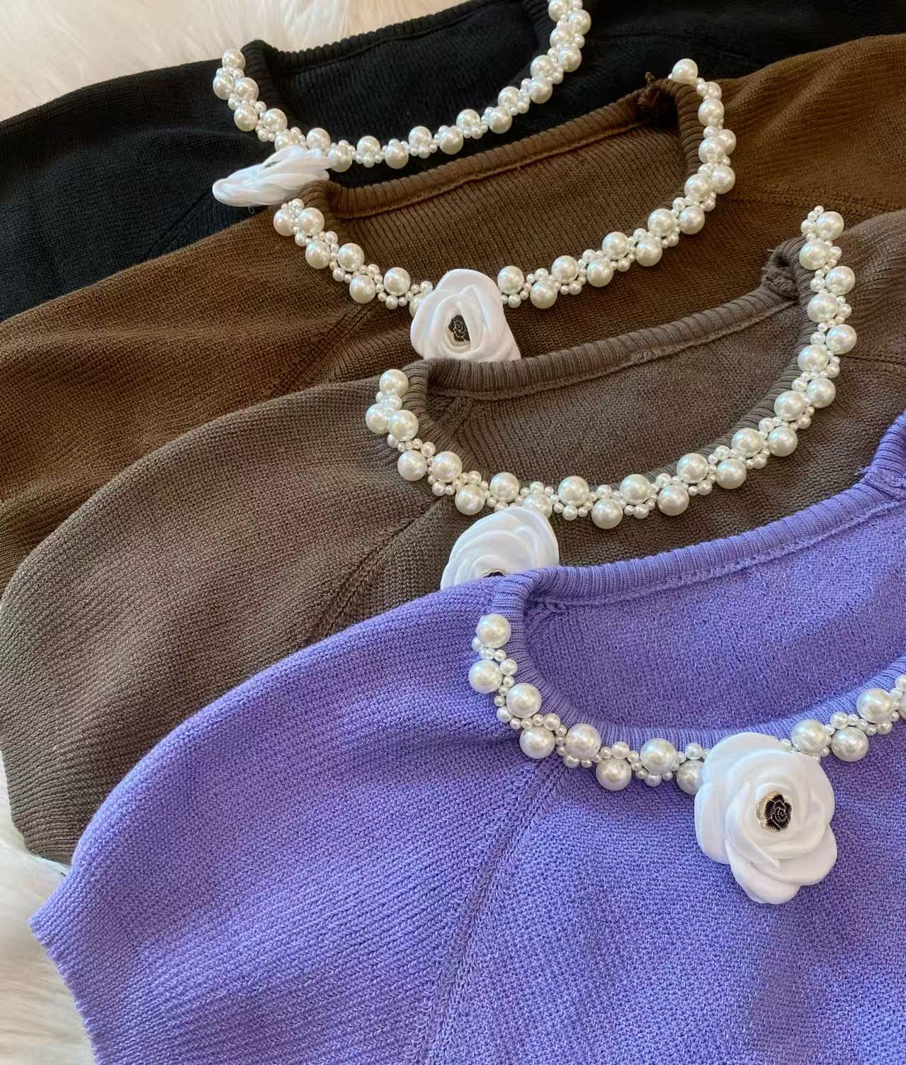 韩版高级小香风针织上衣💗 