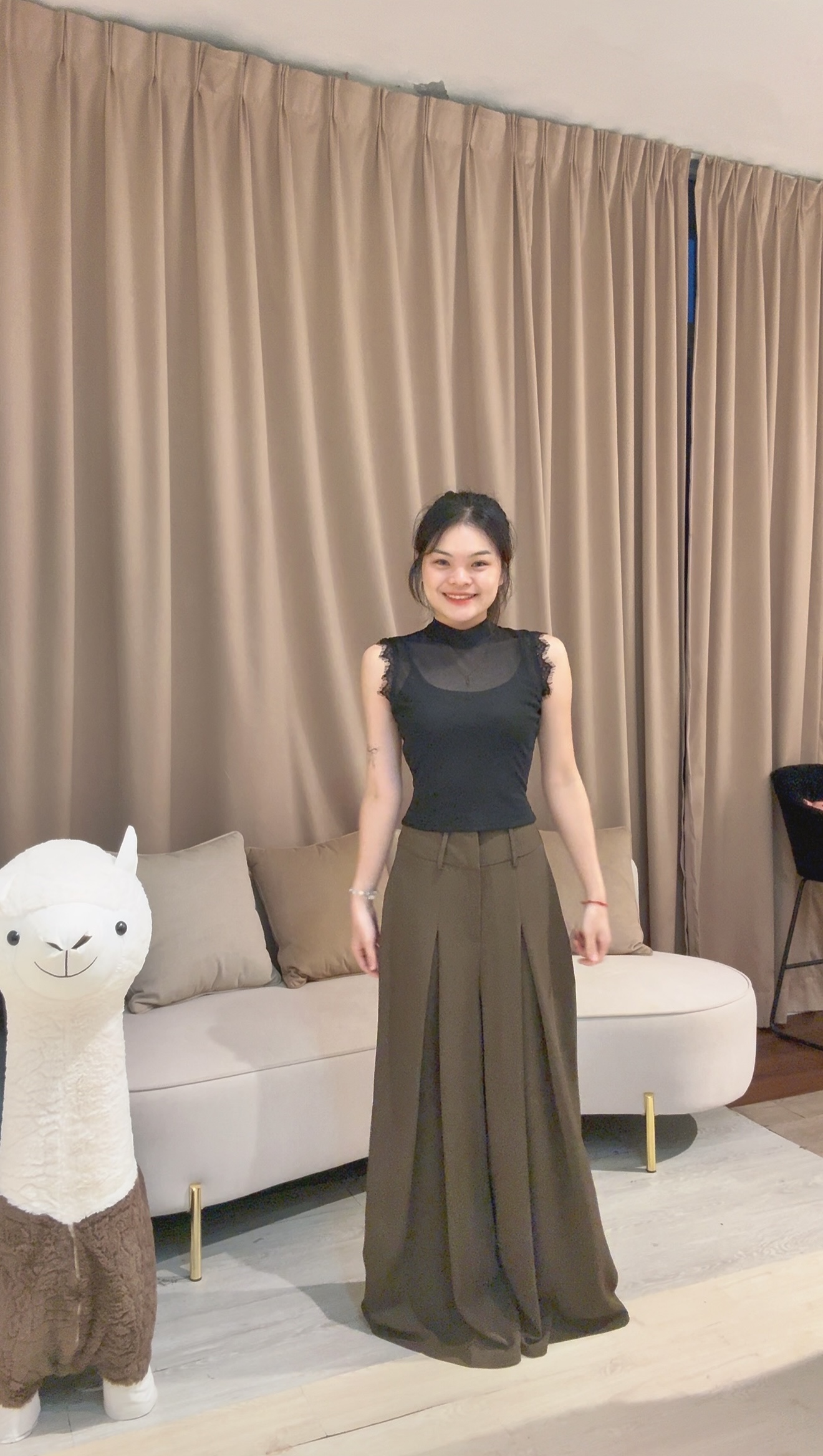 韩版时尚网纱假两件套设计上衣❤️ 