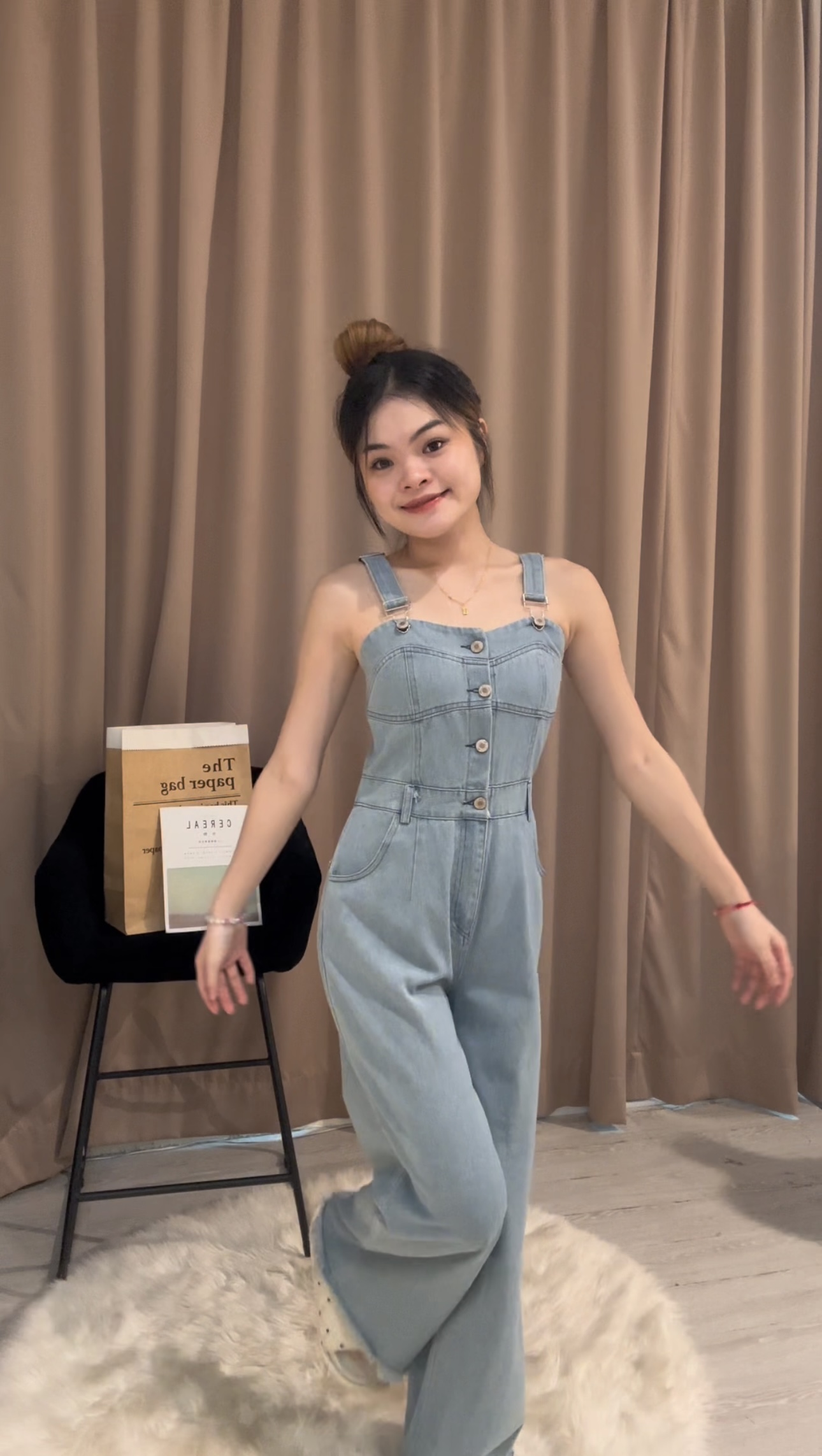 高品质气质软牛仔背带裤长裤🥰 