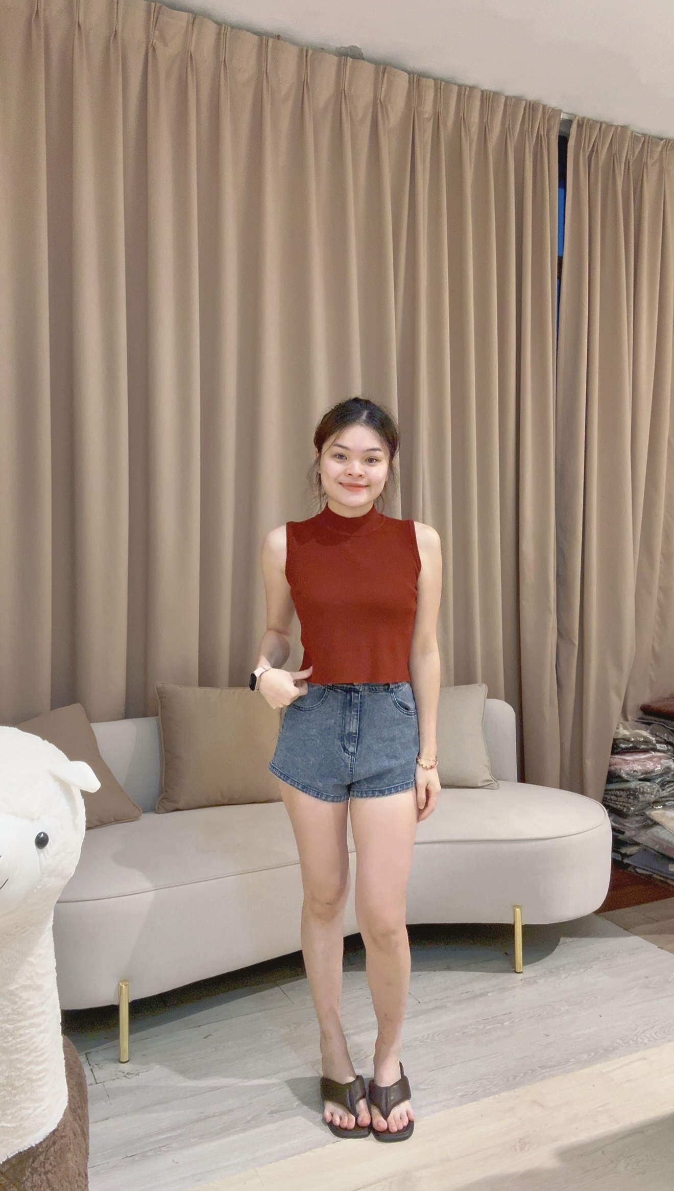 韩系休闲针织无袖高领上衣🌸  