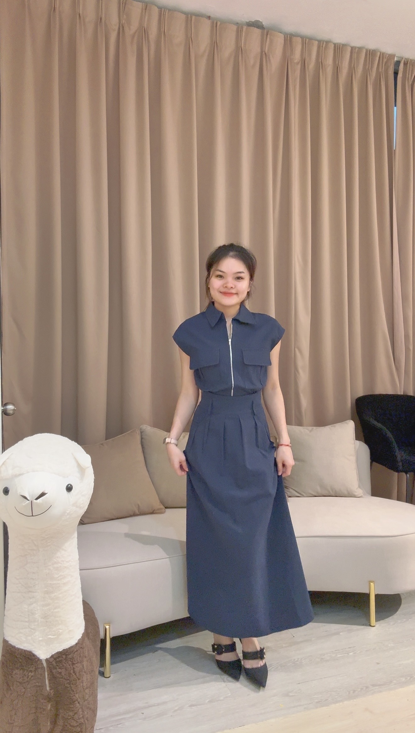韩里韩气气质御姐风棉麻套装🤩